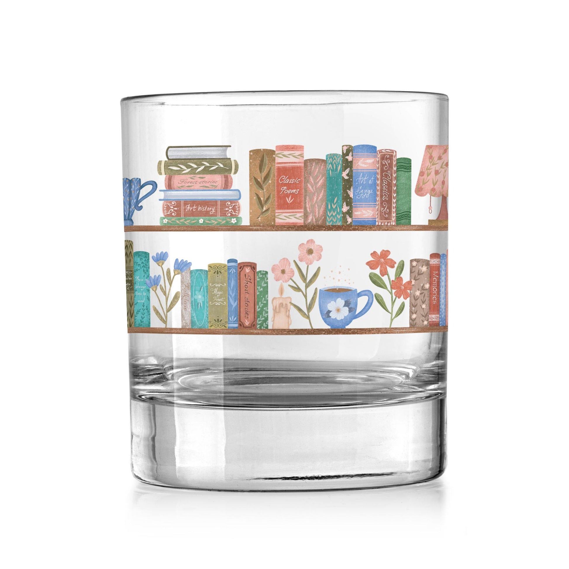 11oz Bourbon Glass-Pretty Little Chapters Book Shelves -0