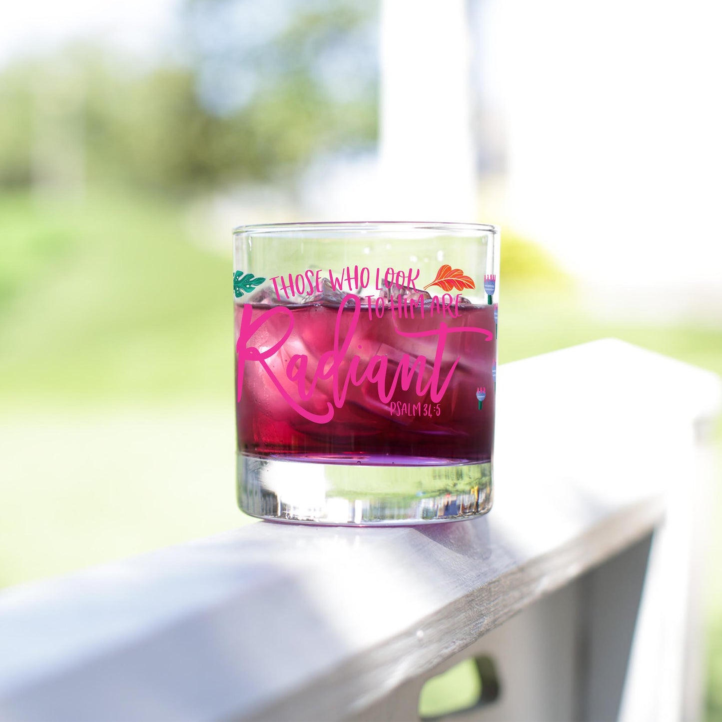 11oz Bourbon Glass-Radiant Hope Those Who Look To Him -4