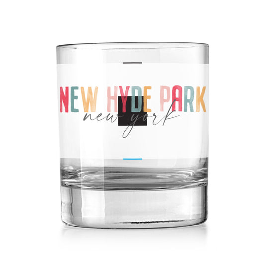 11oz Bourbon Glass-Watercolor City New Hyde Park NY