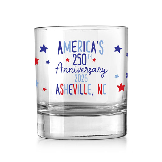 11oz Bourbon Glass-Love+Local 4th of July 250th Anniversary -0