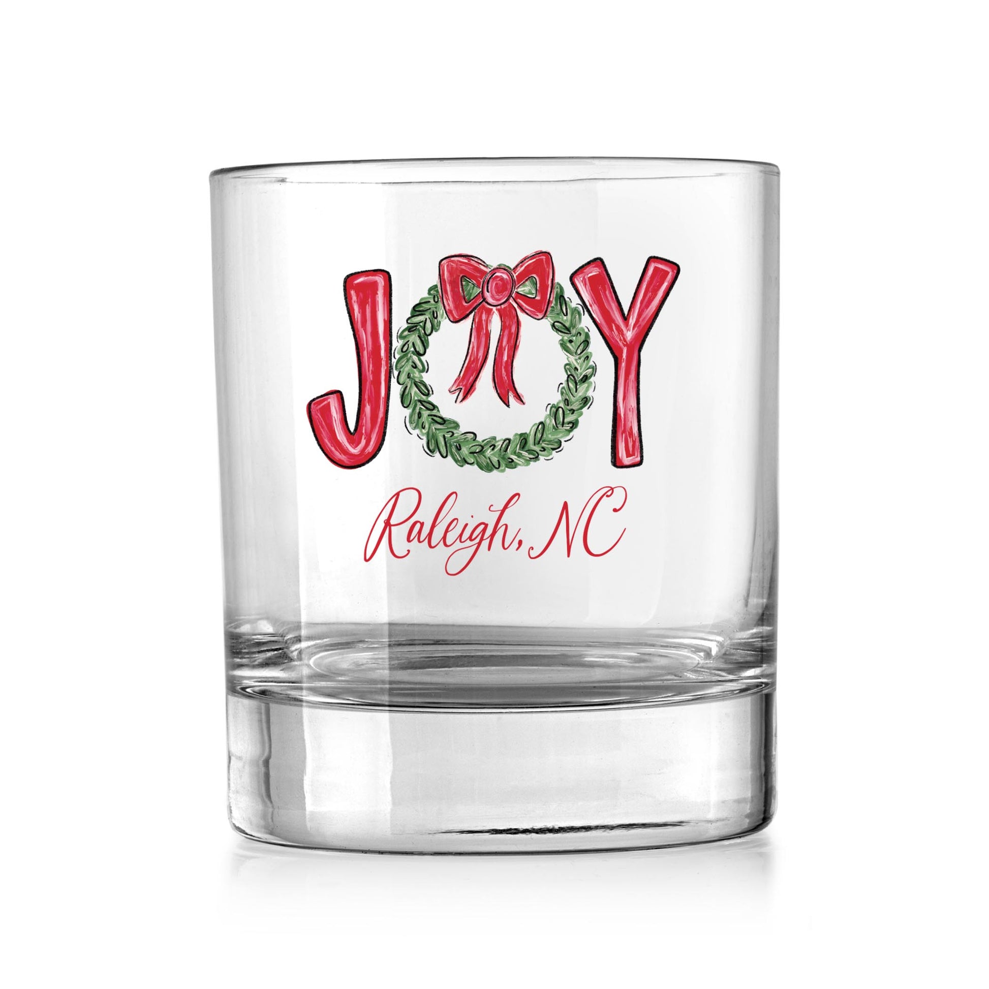 11oz Bourbon Glass-Love+Local Make It Merry -0