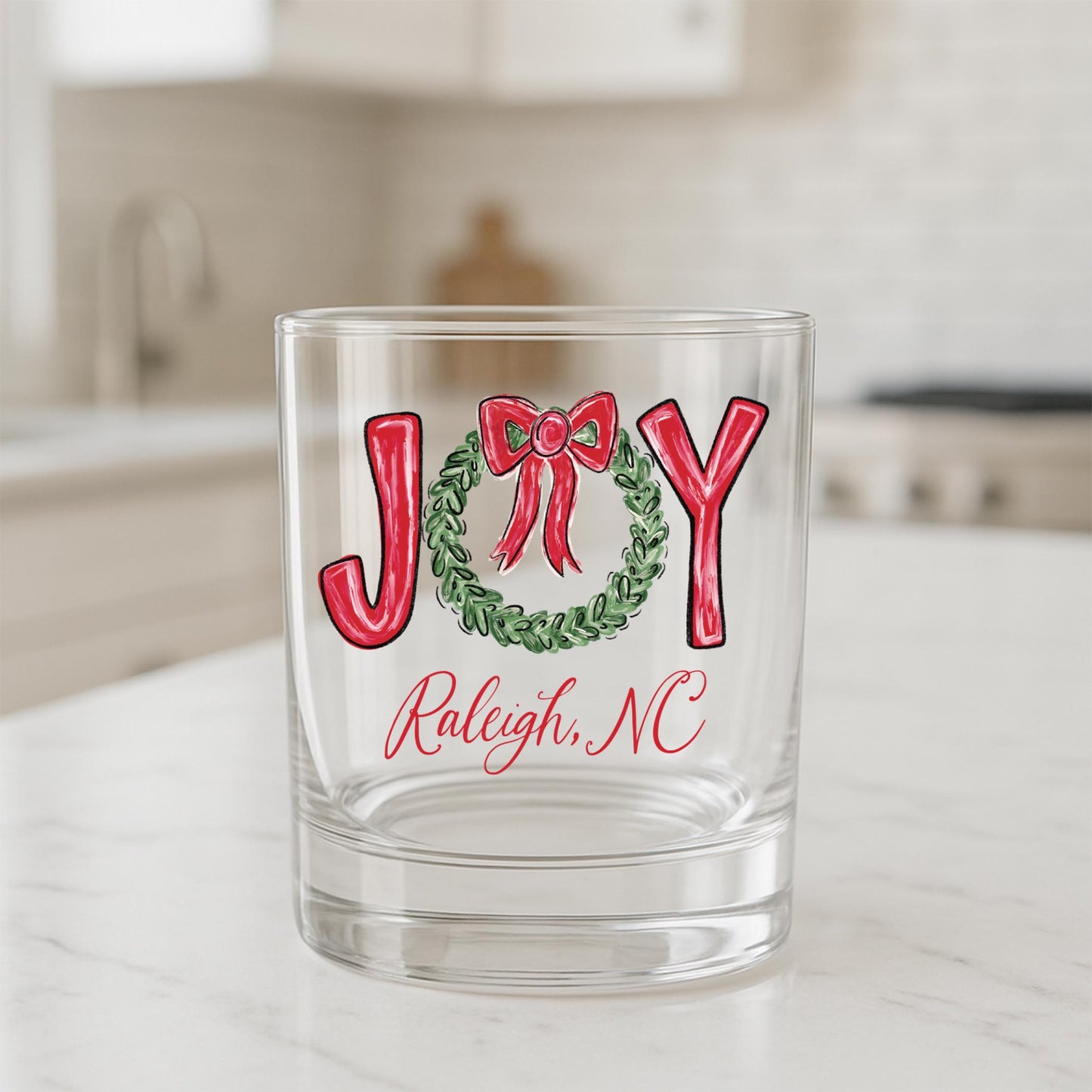 11oz Bourbon Glass-Love+Local Make It Merry -1
