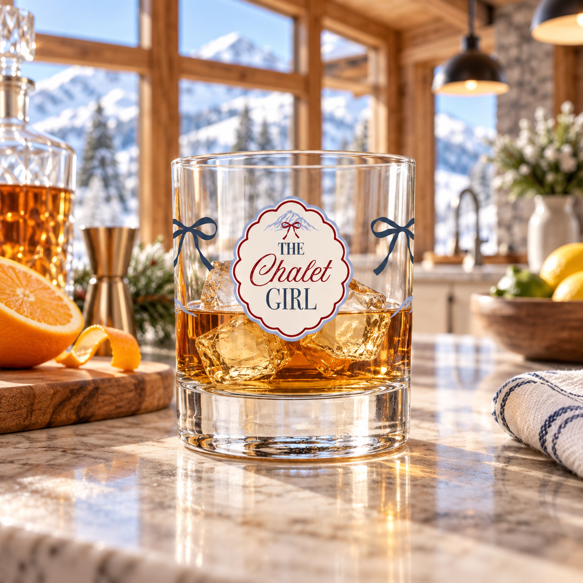 11oz Bourbon Glass-Chalet Girl