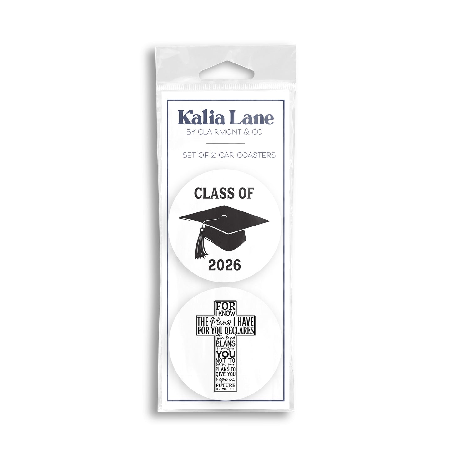 Car Coaster 2-Pack Kalia Lane-Class Of 2026 & For I Know The Plans