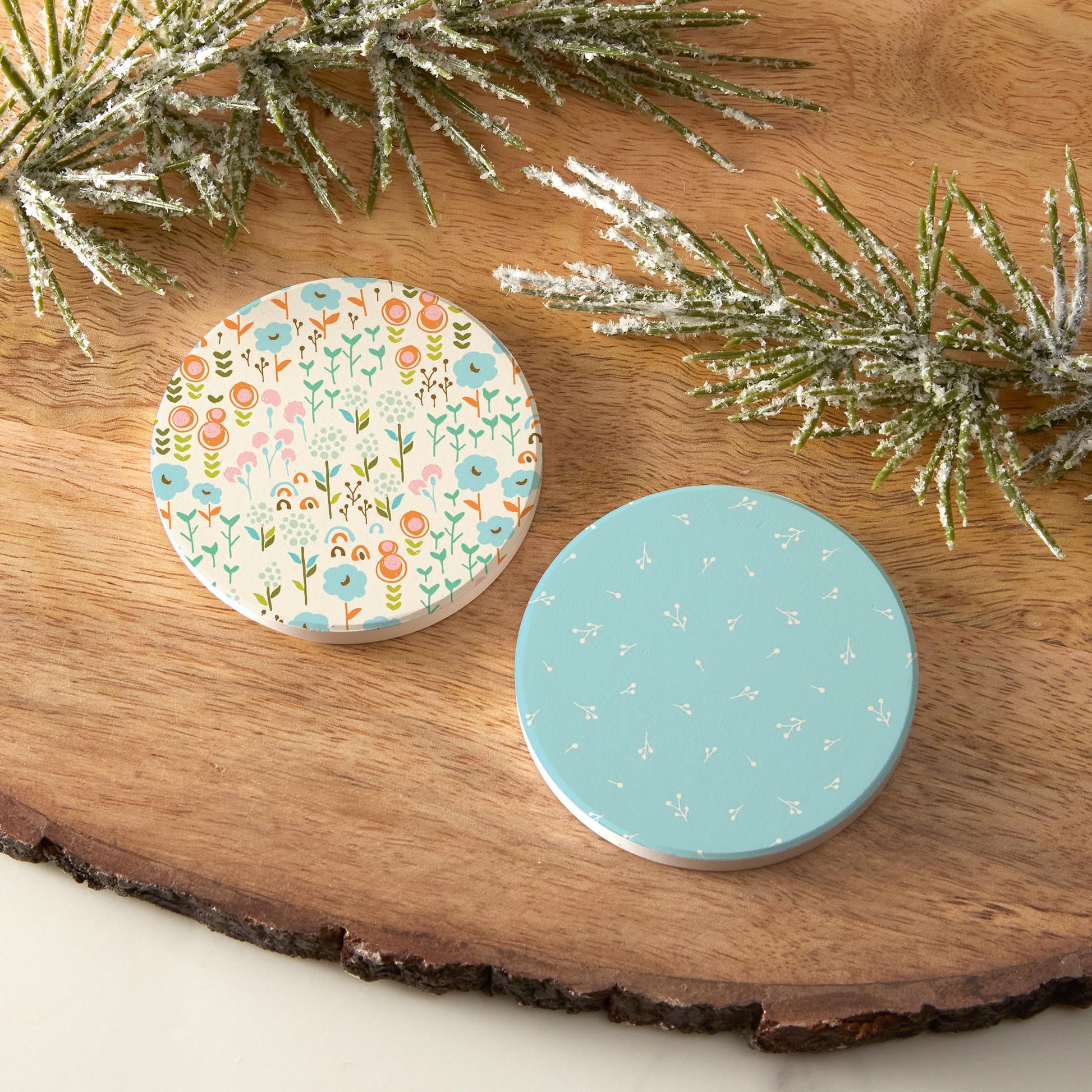 Car Coaster 2-Pack Kalia Lane-Blue Whimsical Patterns -6