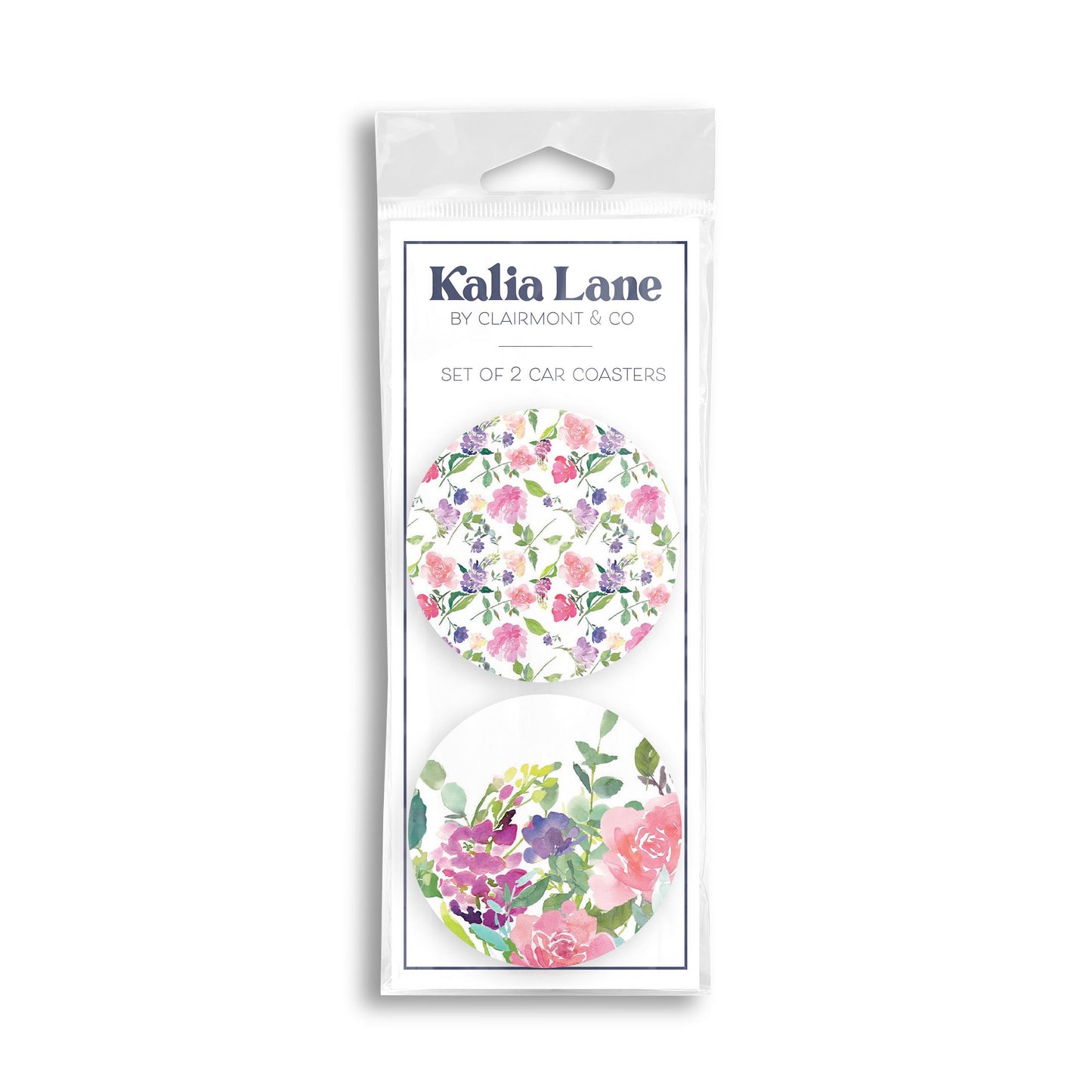 Car Coaster 2-Pack Kalia Lane-Floral Watercolor Patterns 1 -0