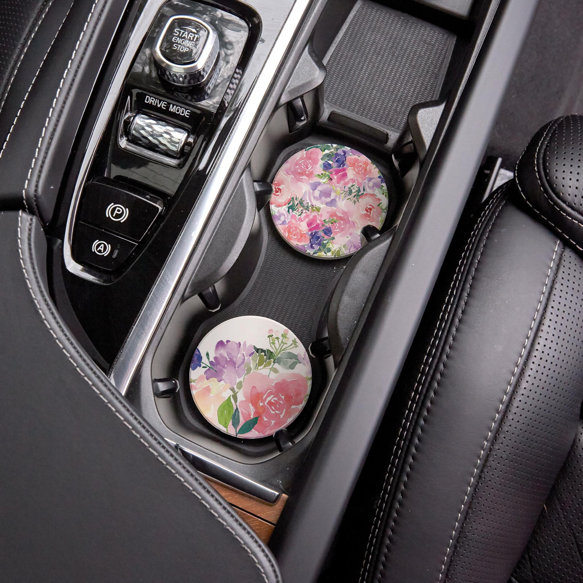 Car Coaster 2-Pack Kalia Lane-Floral Watercolor Patterns 2 -7