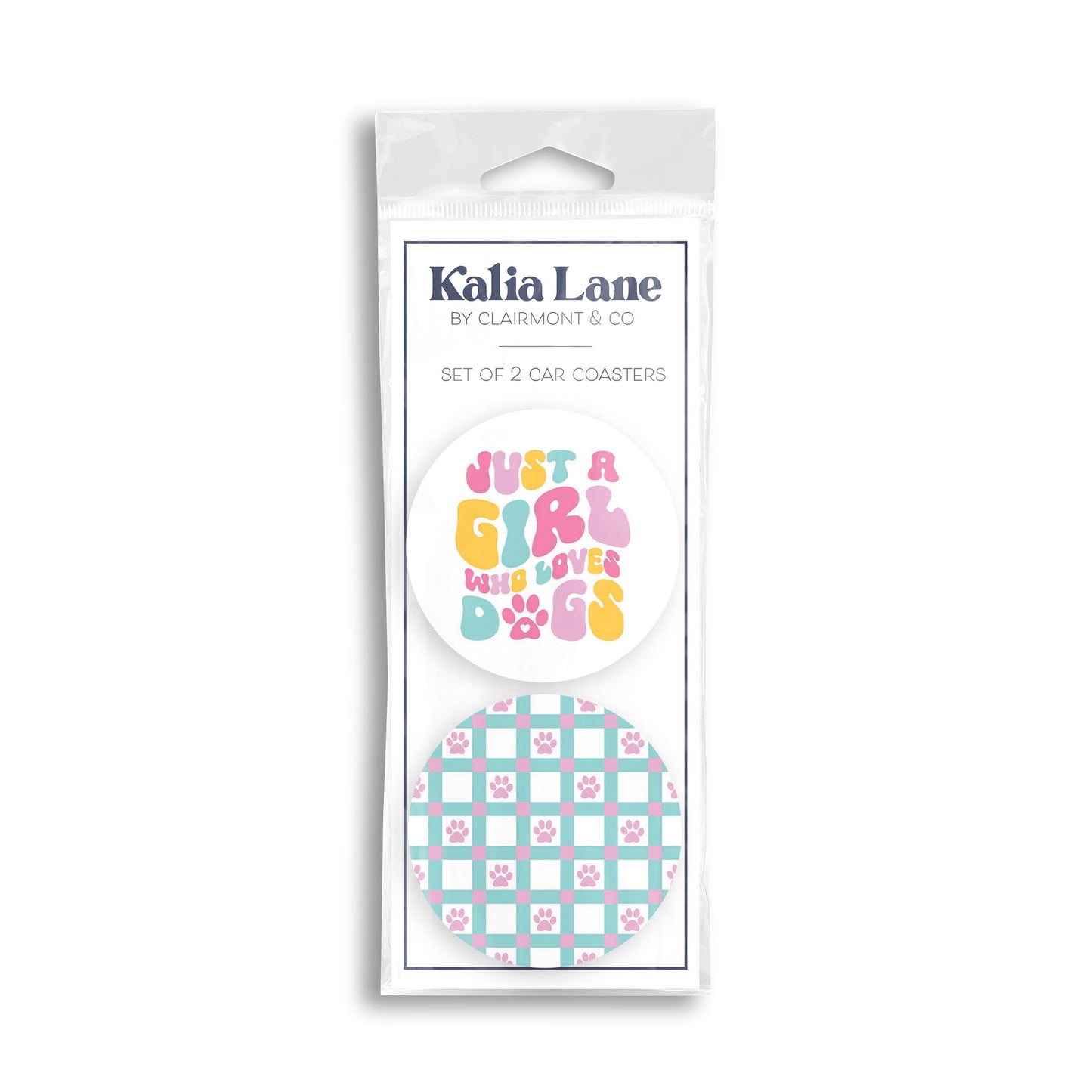 Car Coaster 2-Pack Kalia Lane-Just A Girl Who Loves Dogs & Pattern -0