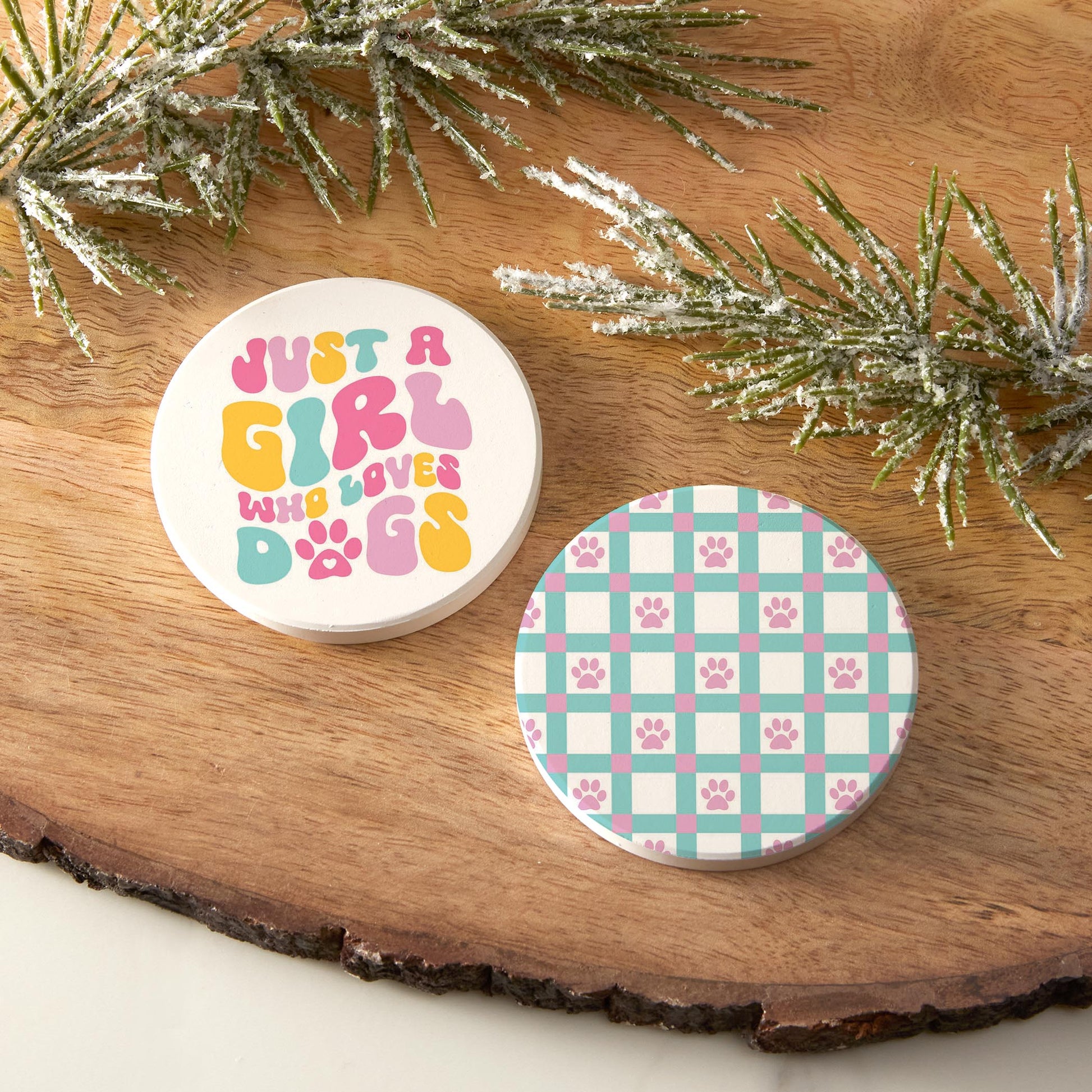 Car Coaster 2-Pack Kalia Lane-Just A Girl Who Loves Dogs & Pattern -6