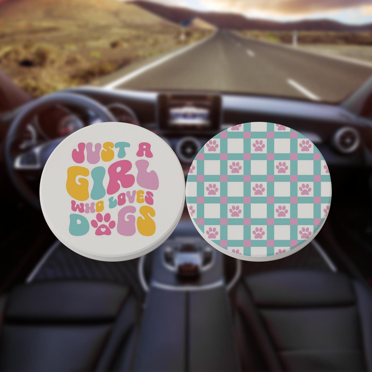 Car Coaster 2-Pack Kalia Lane-Just A Girl Who Loves Dogs & Pattern -8