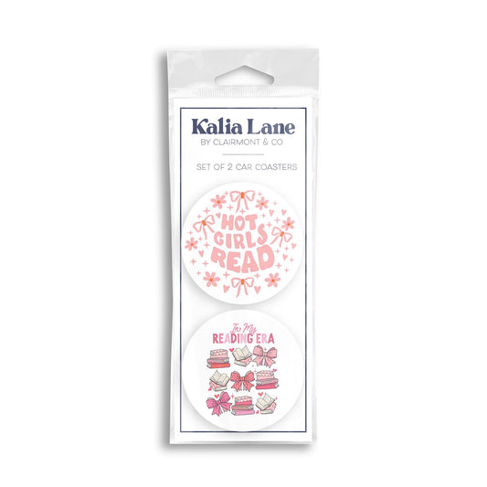 Car Coaster 2-Pack Kalia Lane-Hot Girls Read & Reading Era -0