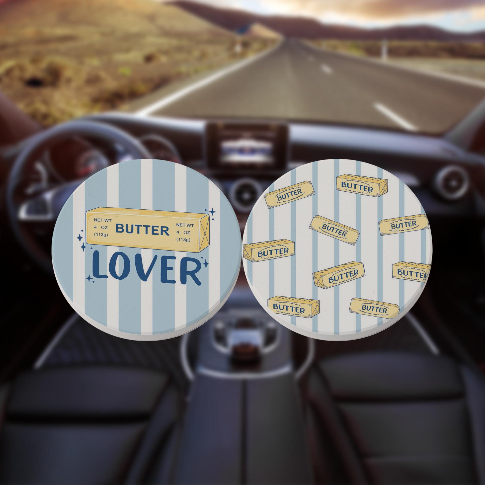 Car Coaster 2-Pack Kalia Lane-Butter Lover -8