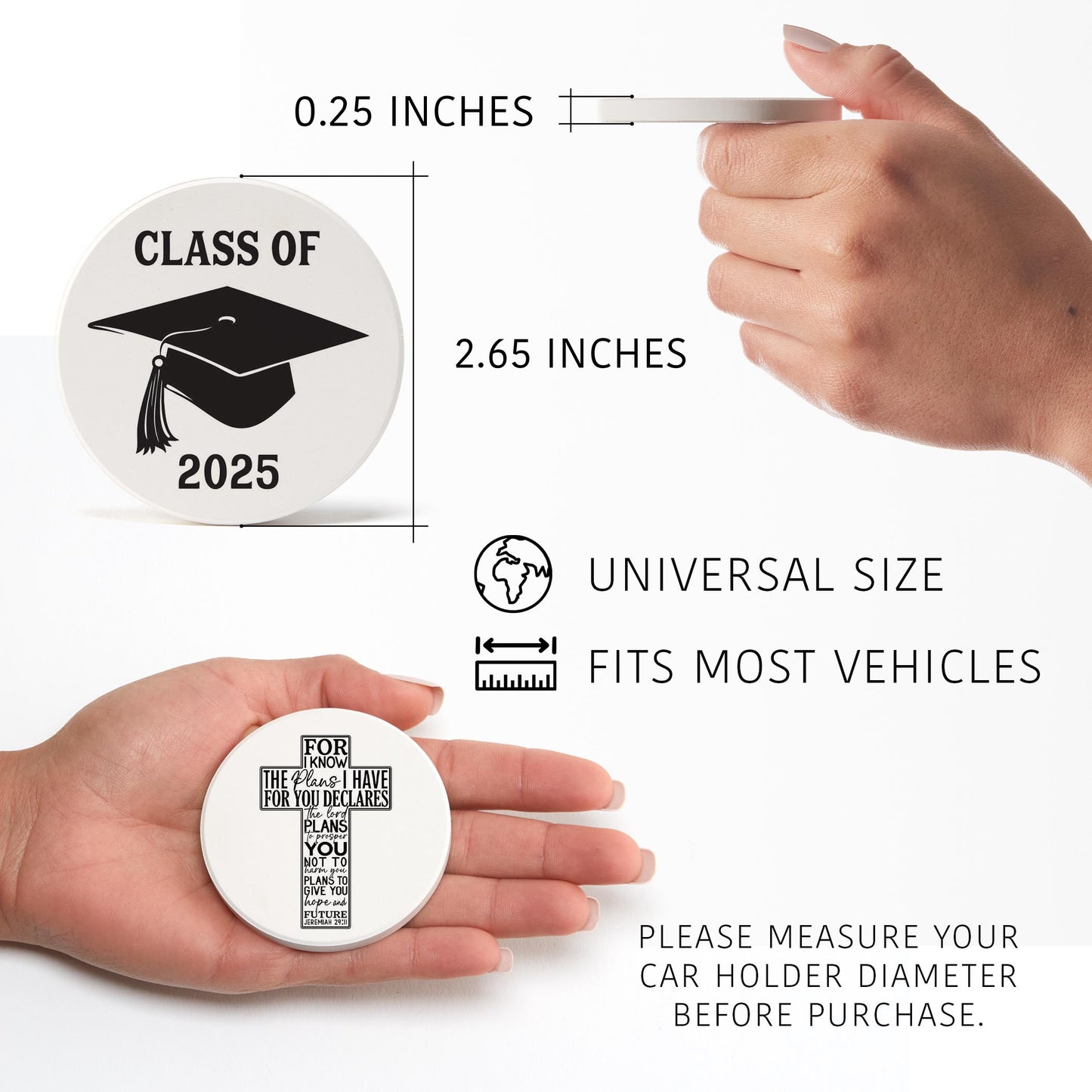 Car Coaster 2-Pack Kalia Lane-Class Of 2025 & For I Know The Plans -5