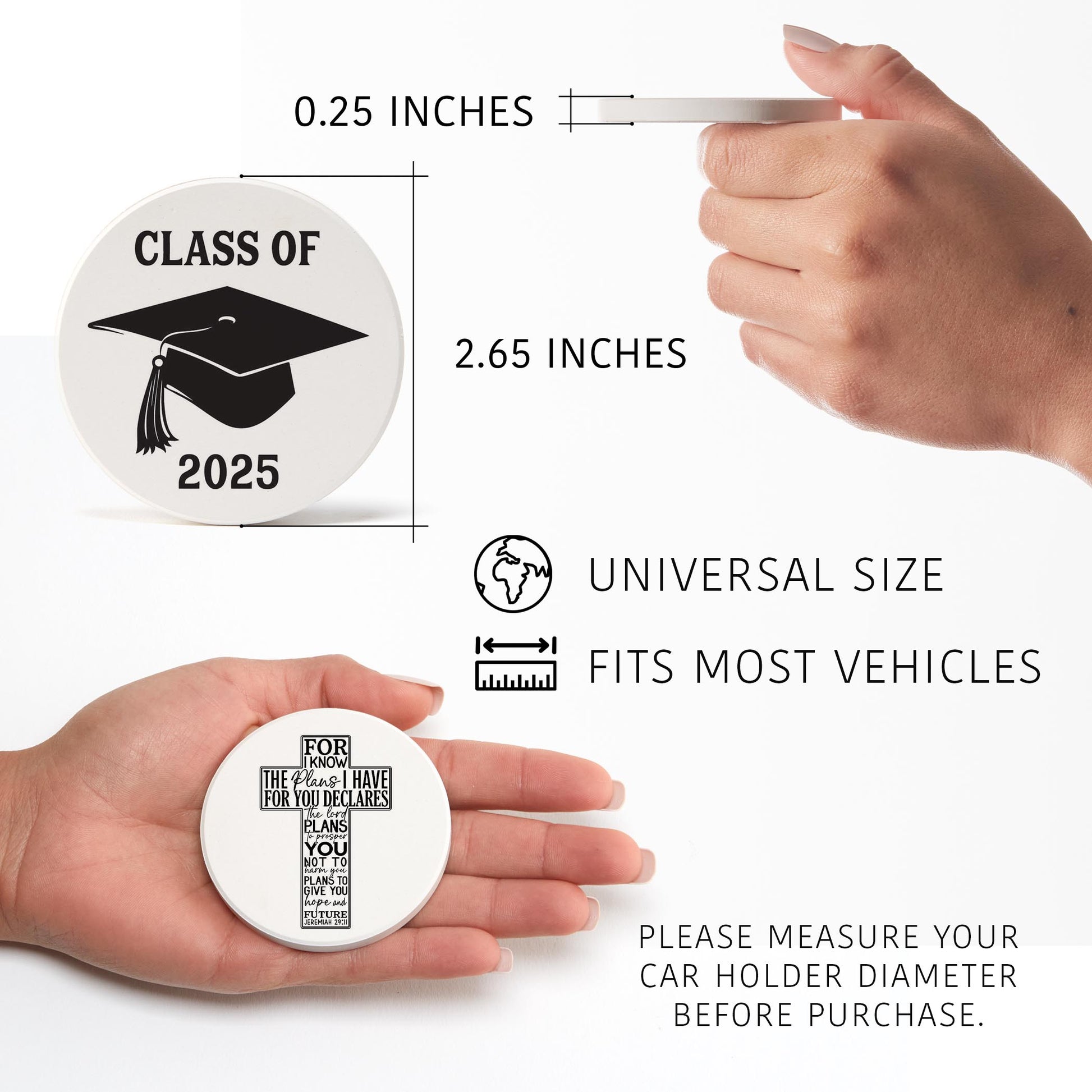 Car Coaster 2-Pack Kalia Lane-Class Of 2025 & For I Know The Plans -5