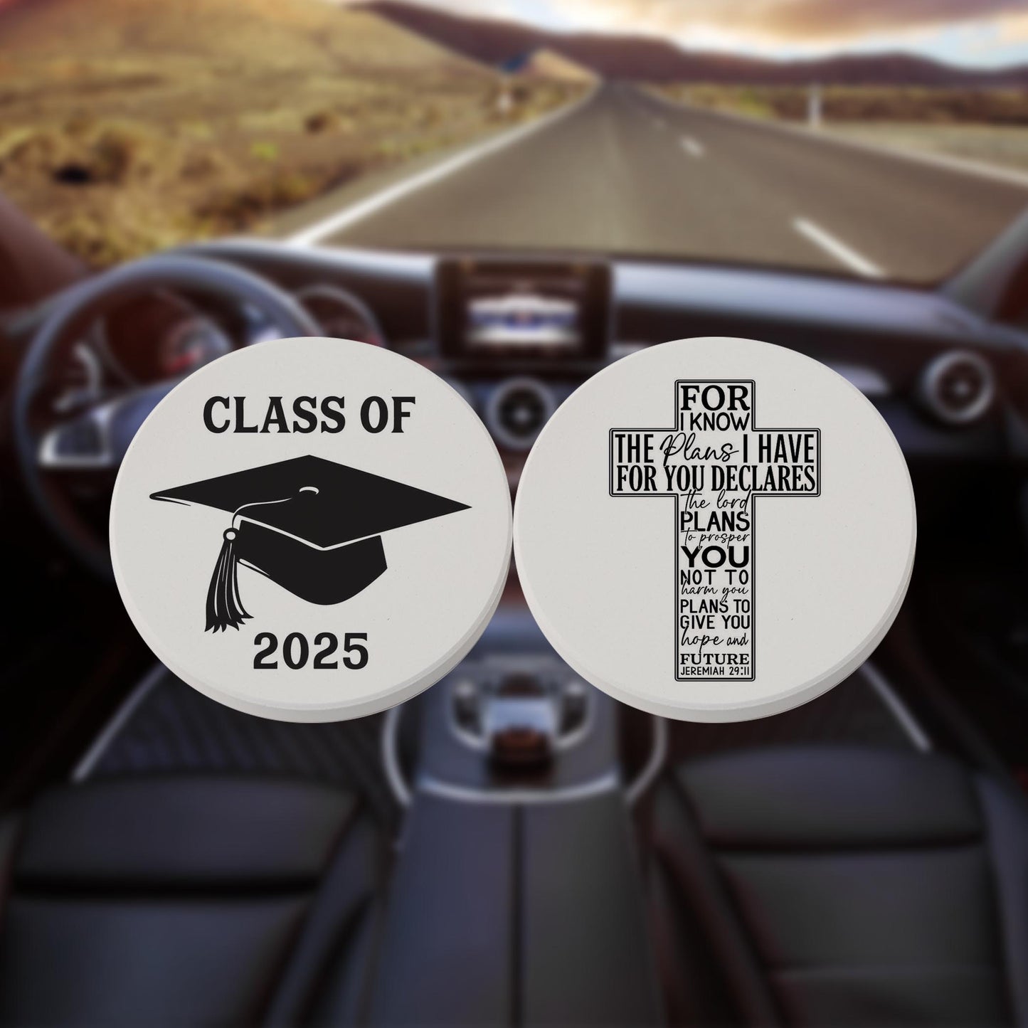 Car Coaster 2-Pack Kalia Lane-Class Of 2025 & For I Know The Plans -8