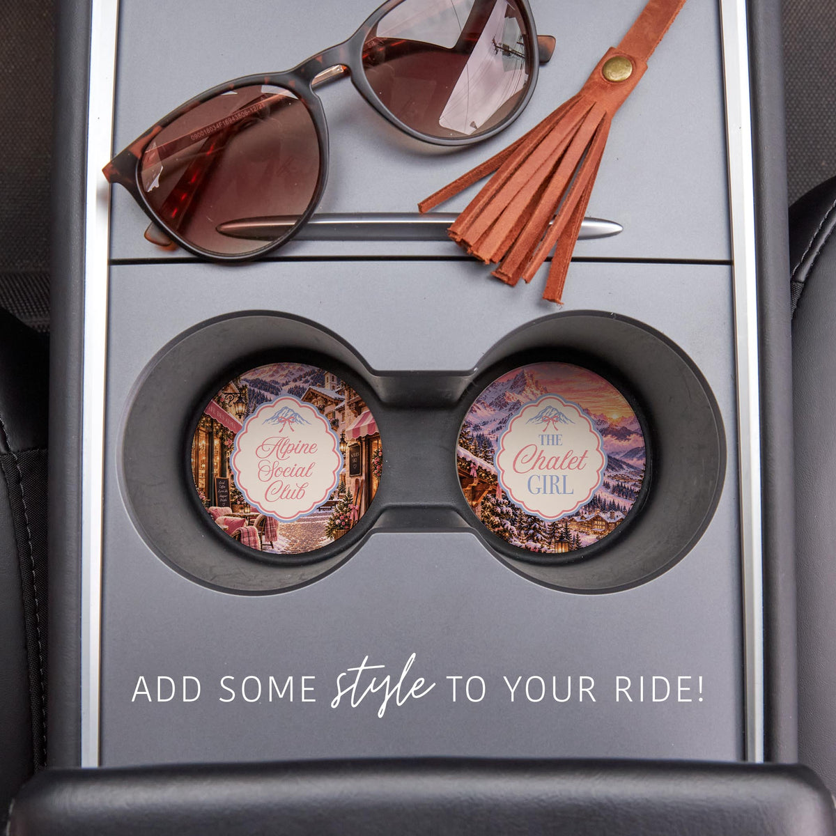 Car Coaster 2-Pack Kalia Lane-Chalet Girl -1