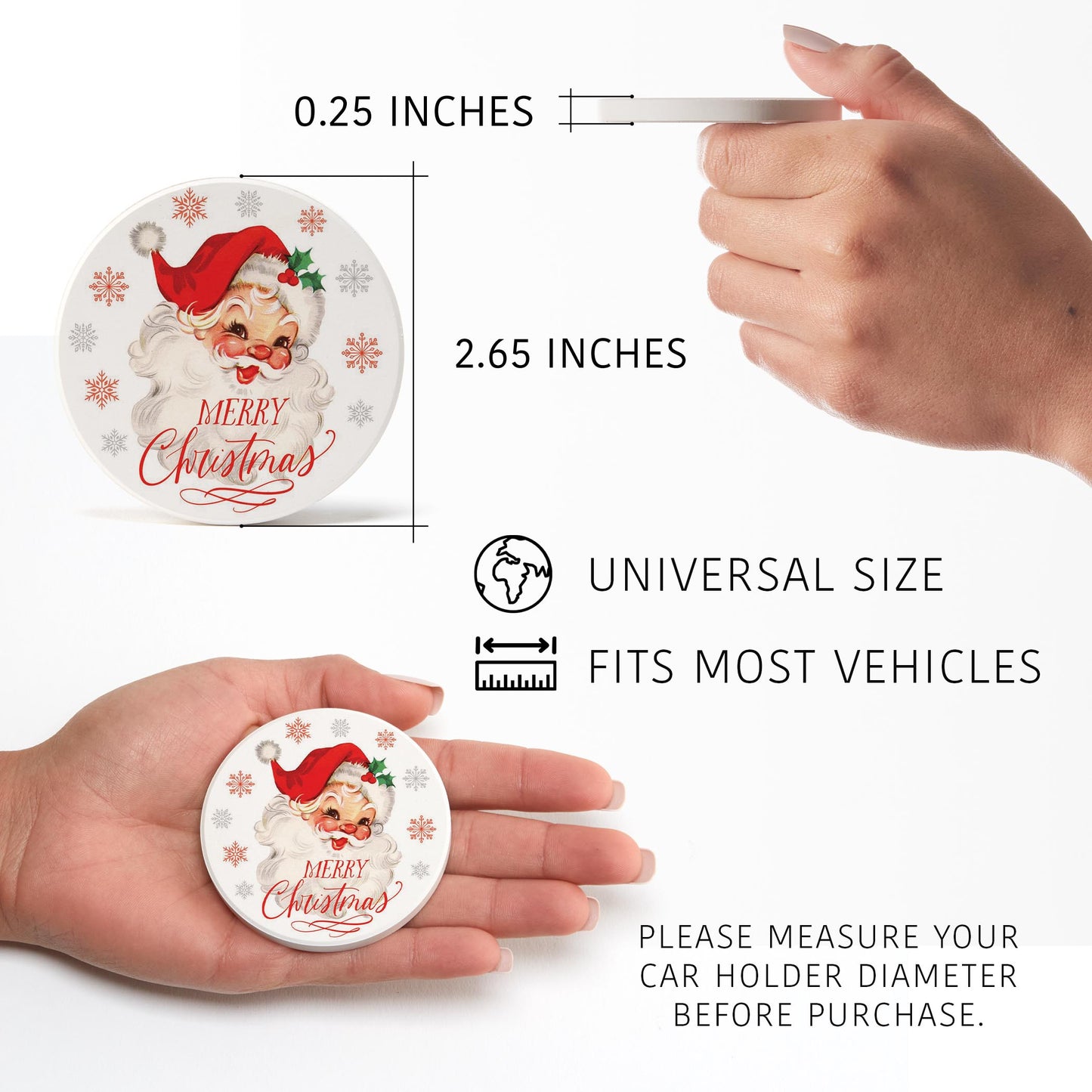 Car Coaster 2-Pack Kalia Lane-Classic Santa