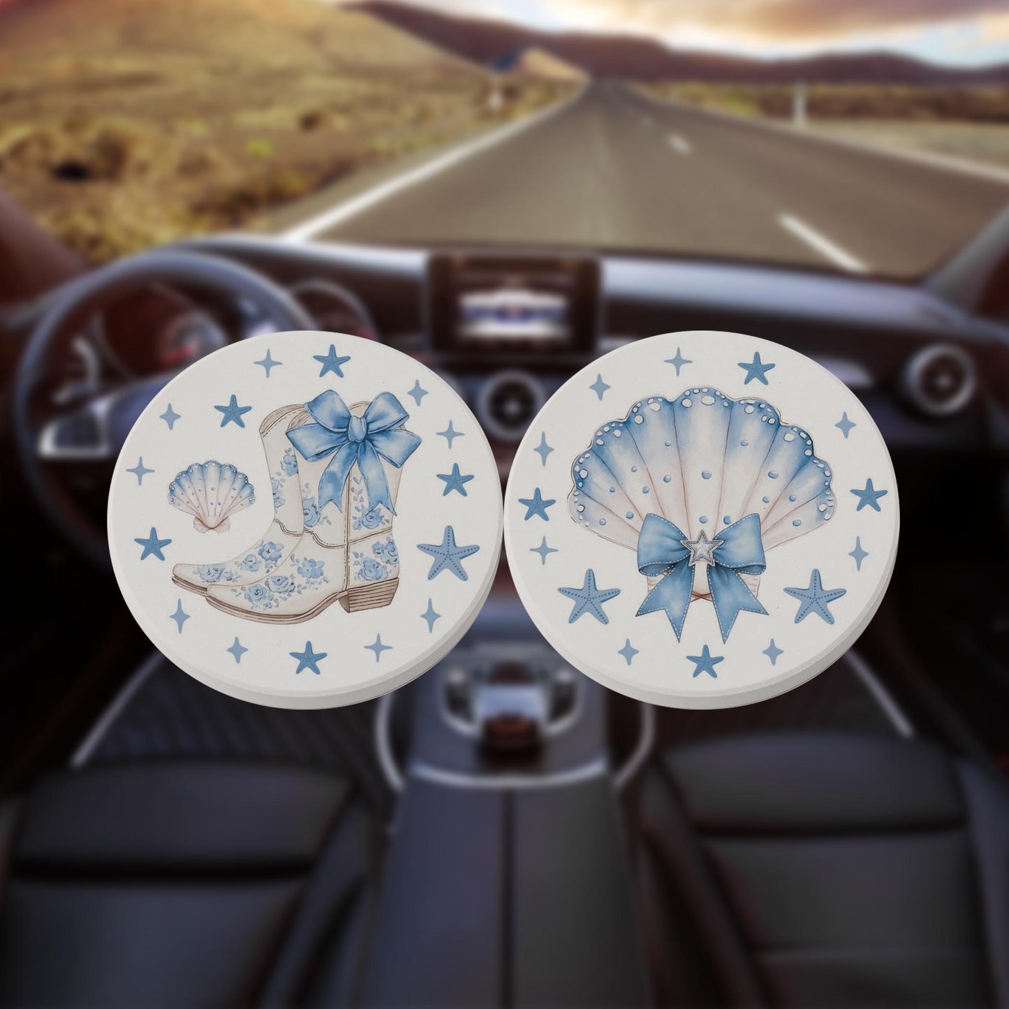 Car Coaster 2-Pack Kalia Lane-Coastal Cowgirl -8