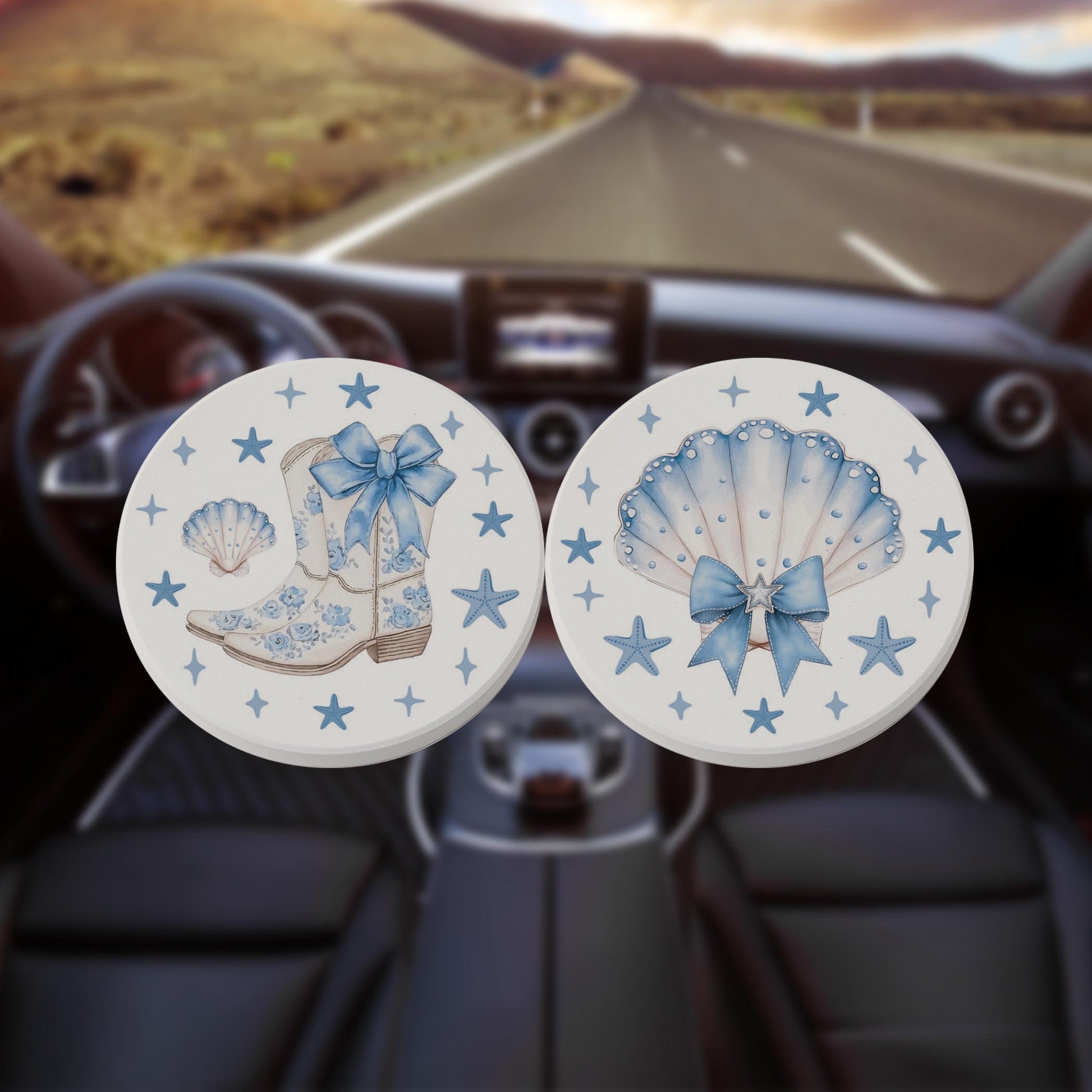 Car Coaster 2-Pack Kalia Lane-Coastal Cowgirl -8