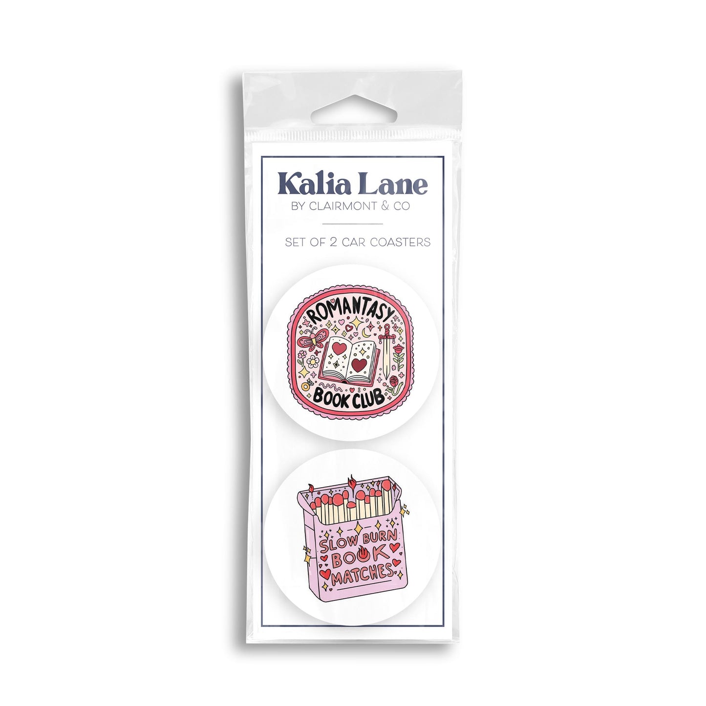 Car Coaster 2-Pack Kalia Lane-Romantasy Book Club & Slow Burn -0