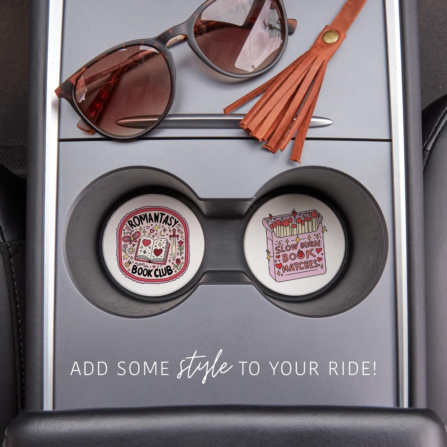 Car Coaster 2-Pack Kalia Lane-Romantasy Book Club & Slow Burn -1