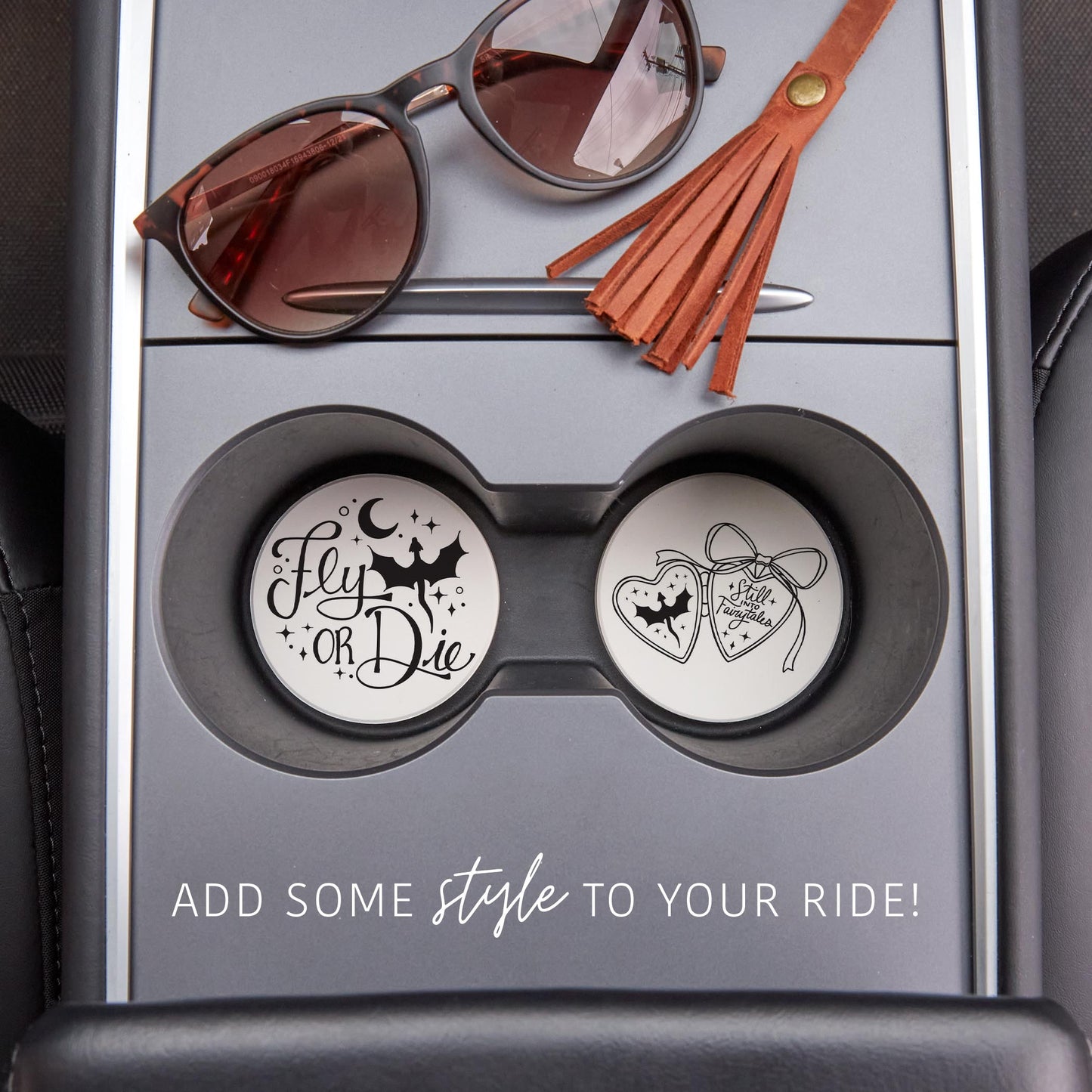Car Coaster 2-Pack Kalia Lane-Fly Or Die & Still Into Fairy Tales -1