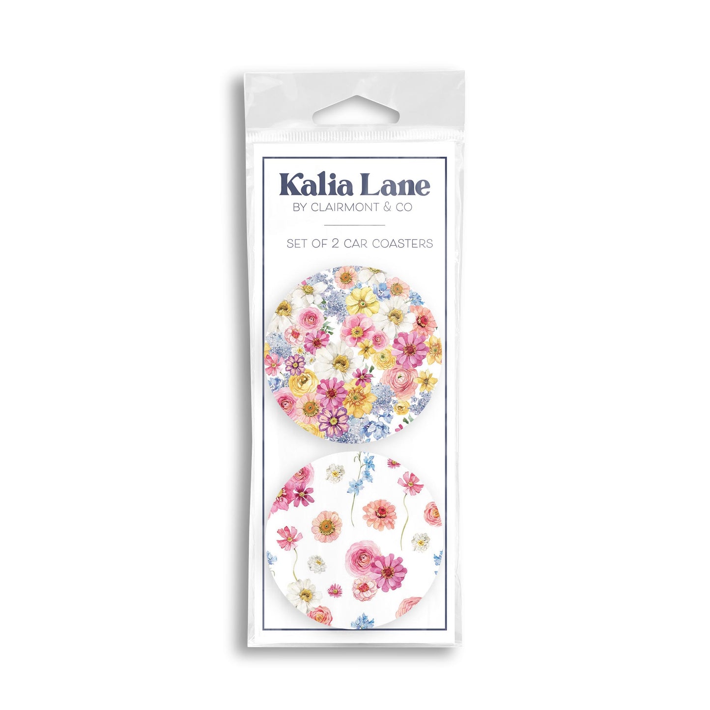 Car Coaster 2-Pack Kalia Lane-Fantasy Garden Florals 1 & 2 -0
