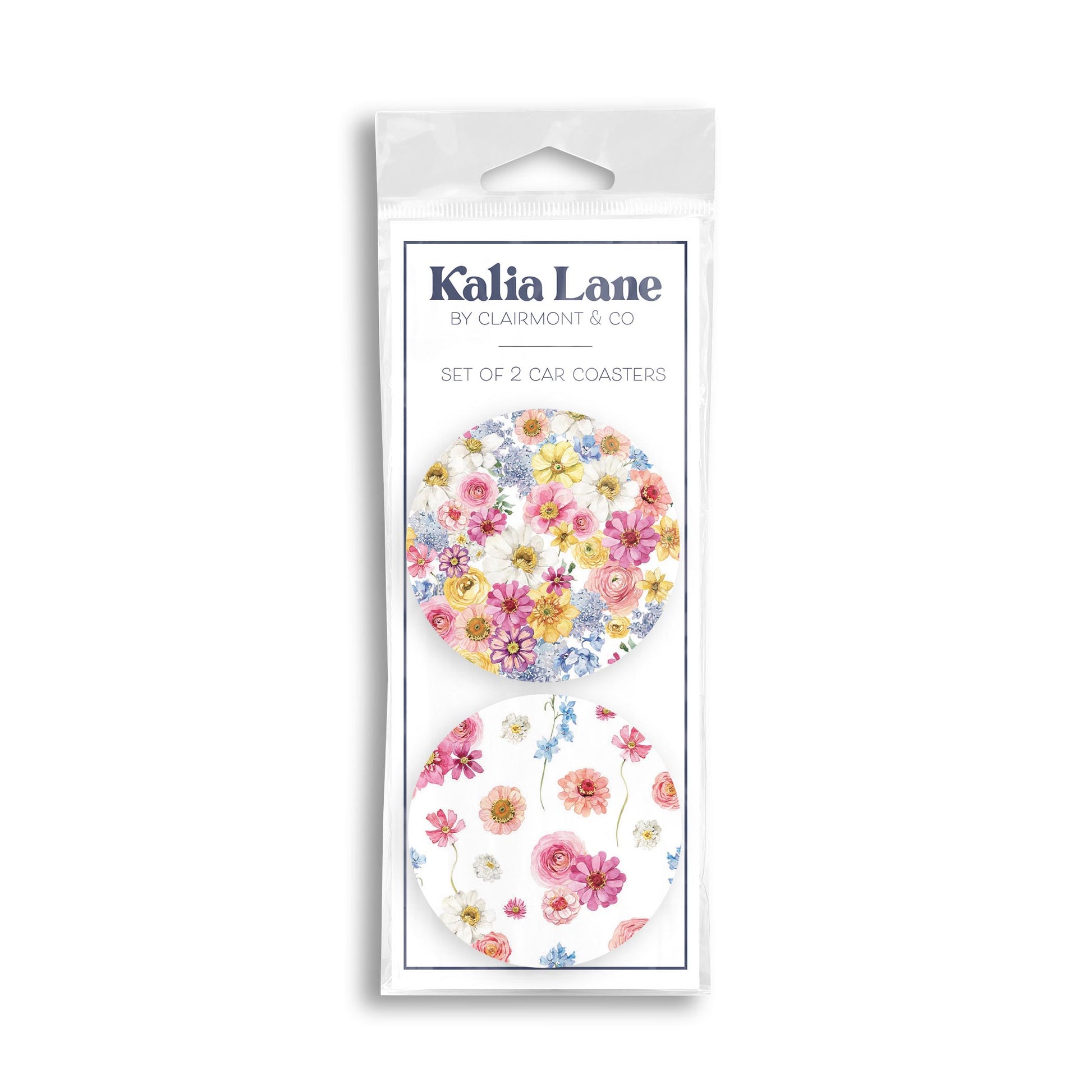 Car Coaster 2-Pack Kalia Lane-Fantasy Garden Florals 1 & 2 -0