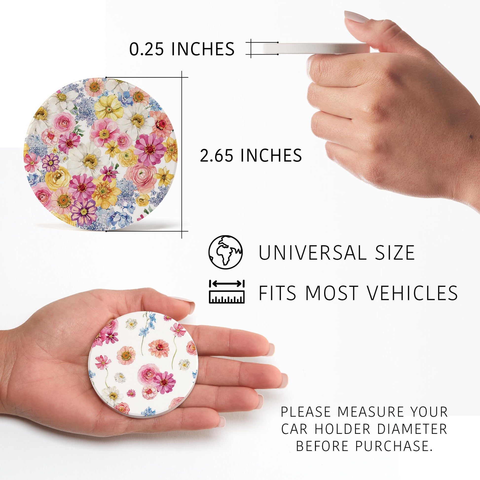 Car Coaster 2-Pack Kalia Lane-Fantasy Garden Florals 1 & 2 -5
