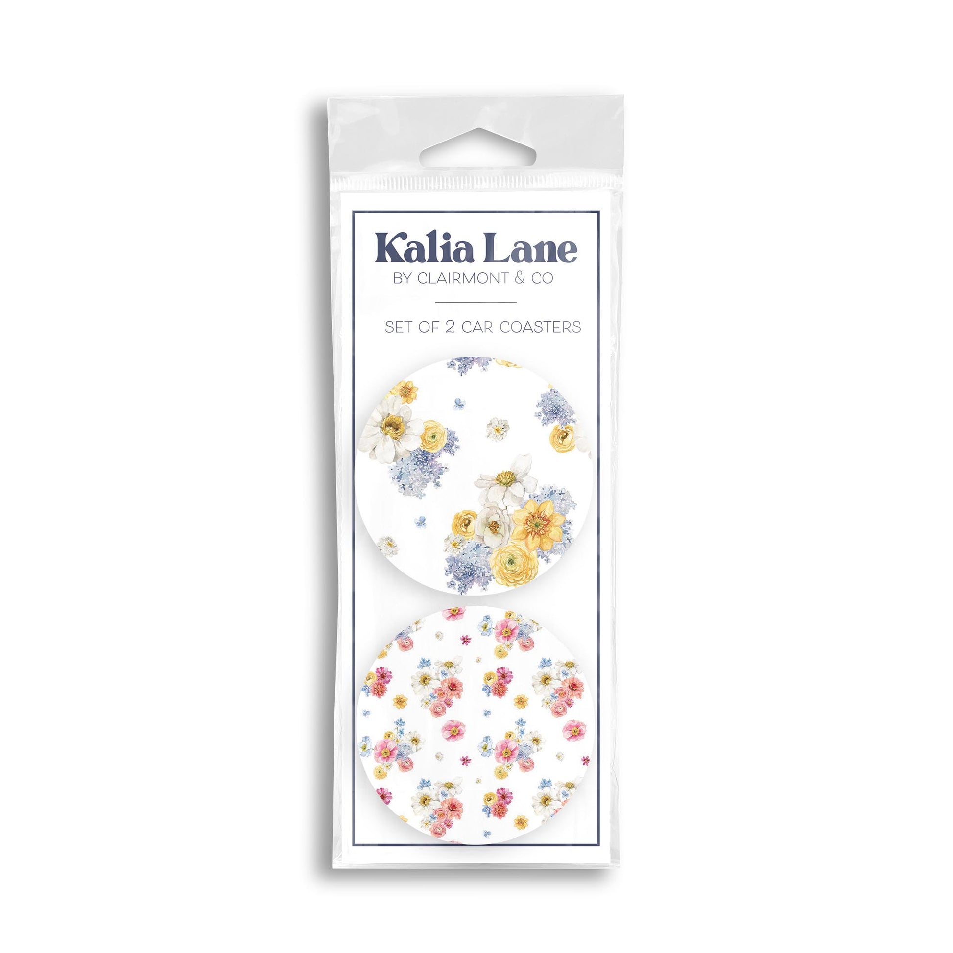 Car Coaster 2-Pack Kalia Lane-Fantasy Garden Florals 3 & 4 -0