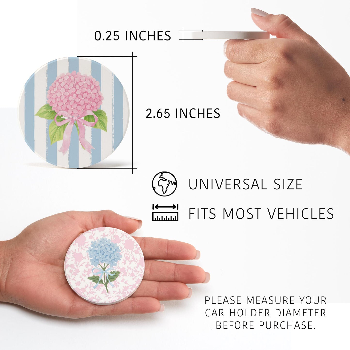 Car Coaster 2-Pack Kalia Lane-Hydrangea Cottage -5