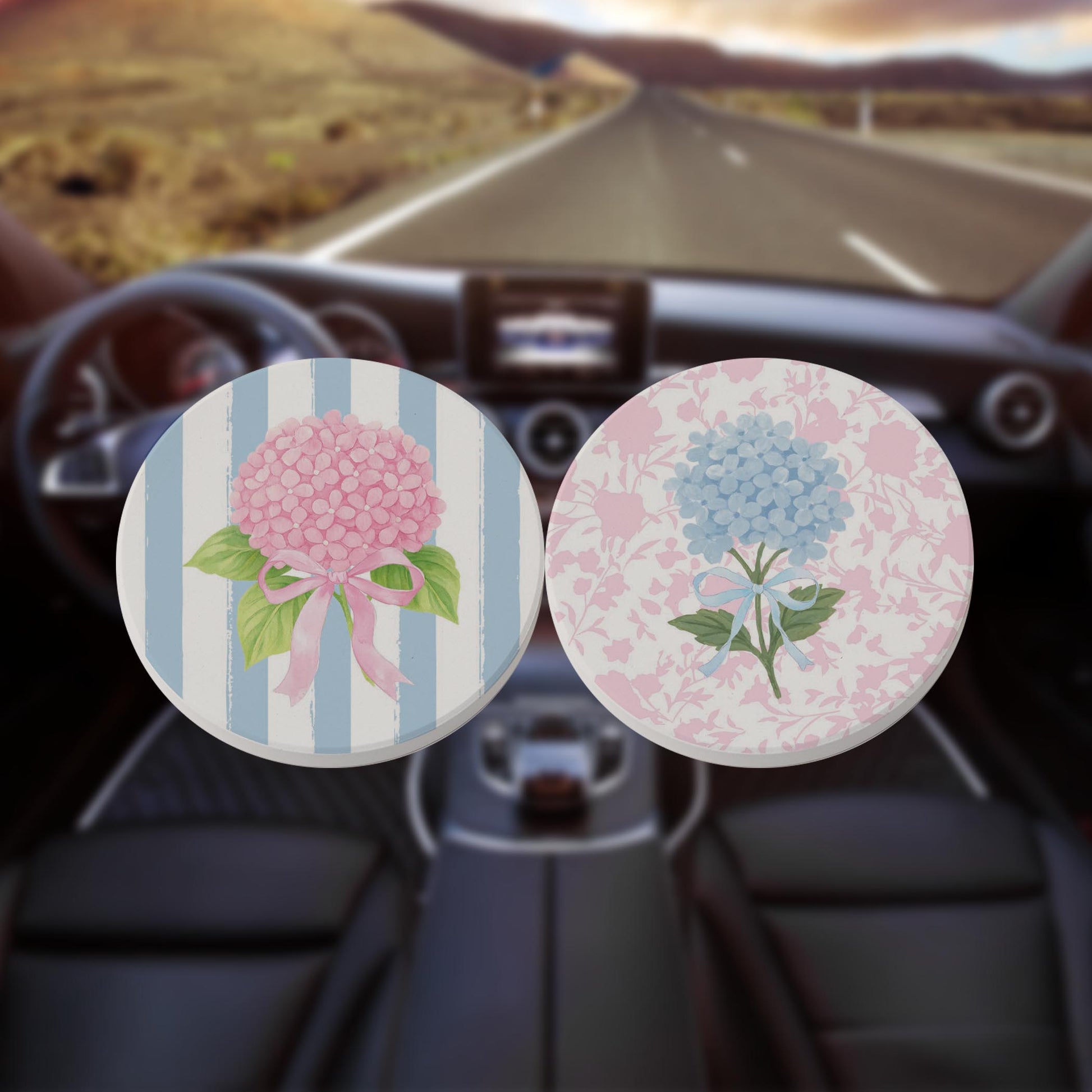 Car Coaster 2-Pack Kalia Lane-Hydrangea Cottage -8