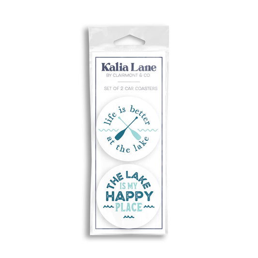 Car Coaster 2-Pack Kalia Lane-At The Lake & Happy Place -0