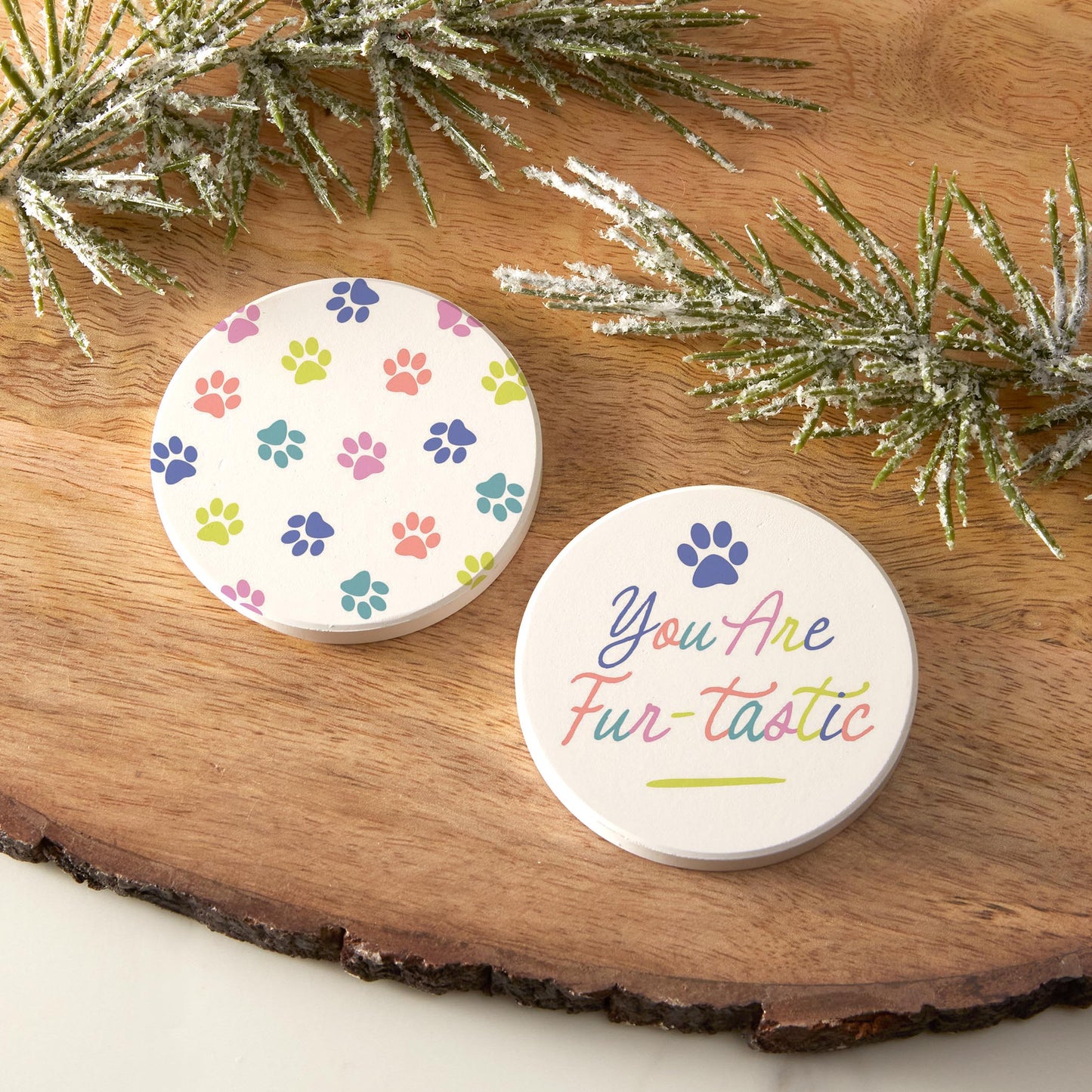 Car Coaster 2-Pack Kalia Lane-You Are Fur-tastic & Paw Pattern -6