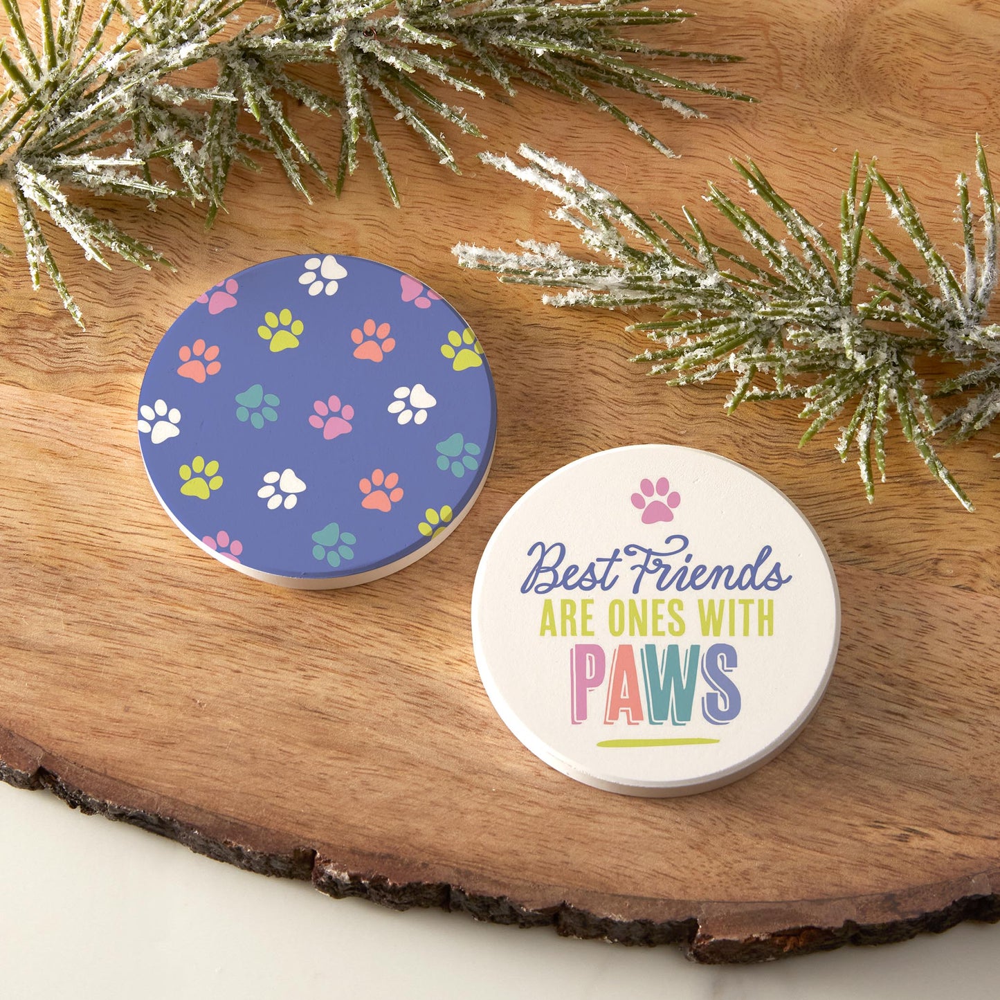 Car Coaster 2-Pack Kalia Lane-Best Friends & Paw Pattern -6