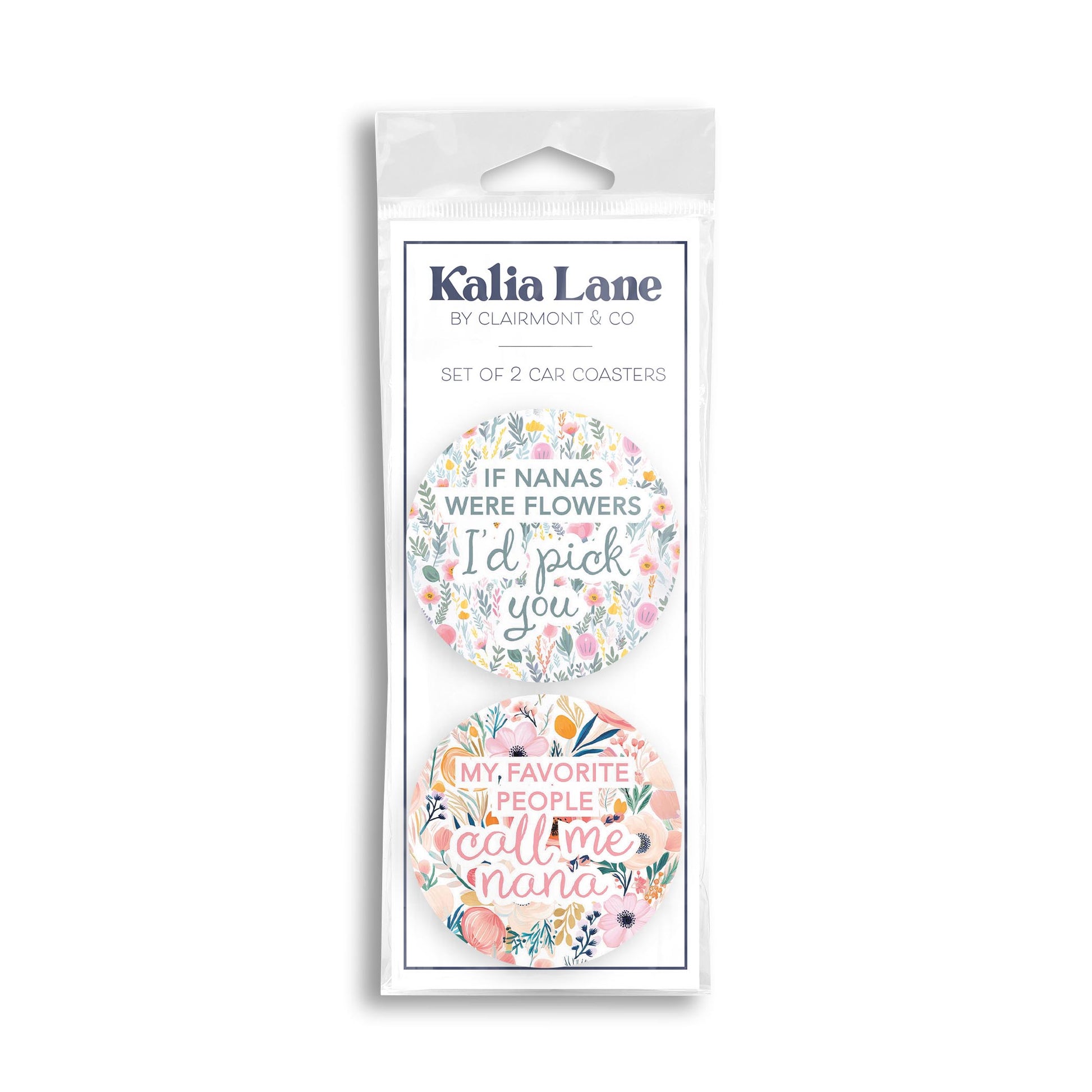 Car Coaster 2-Pack Kalia Lane-If Nanas Were Flowers & Favorite People -0