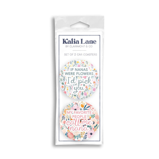 Car Coaster 2-Pack Kalia Lane-If Nanas Were Flowers & Favorite People -0