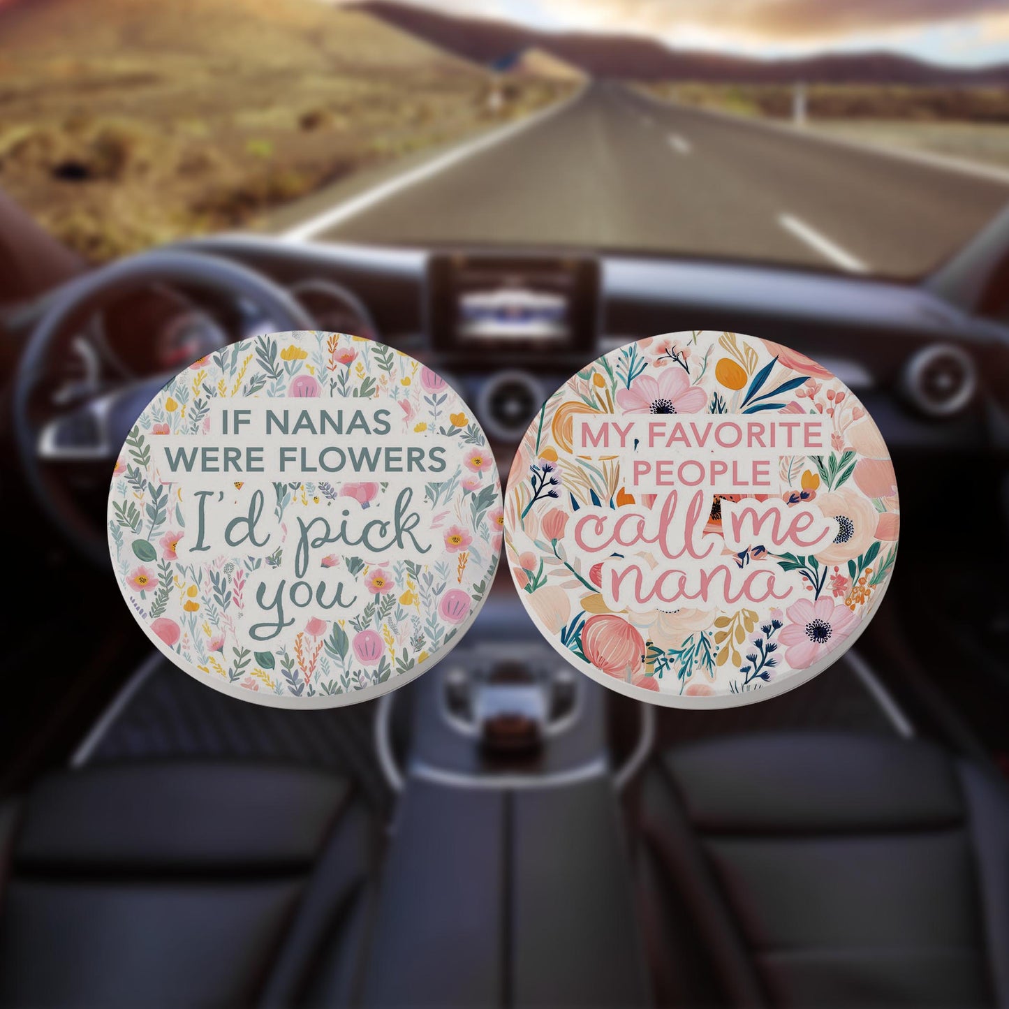 Car Coaster 2-Pack Kalia Lane-If Nanas Were Flowers & Favorite People -8