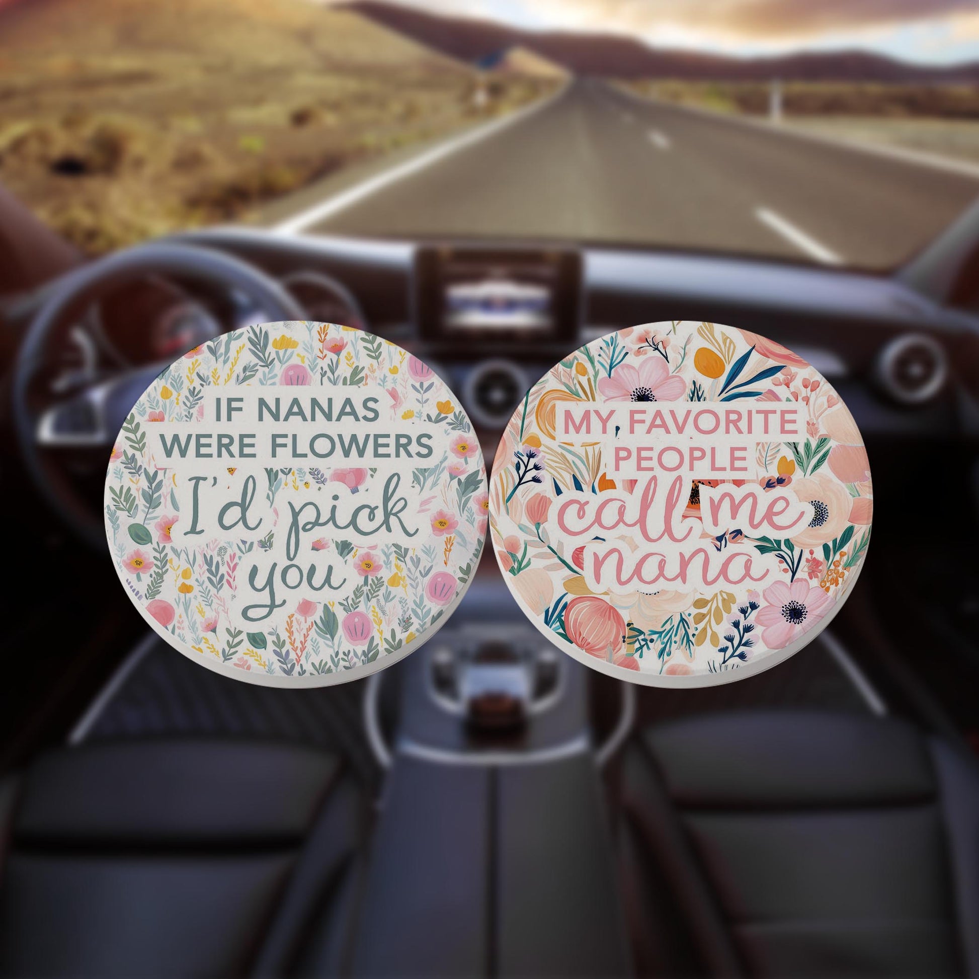 Car Coaster 2-Pack Kalia Lane-If Nanas Were Flowers & Favorite People -8