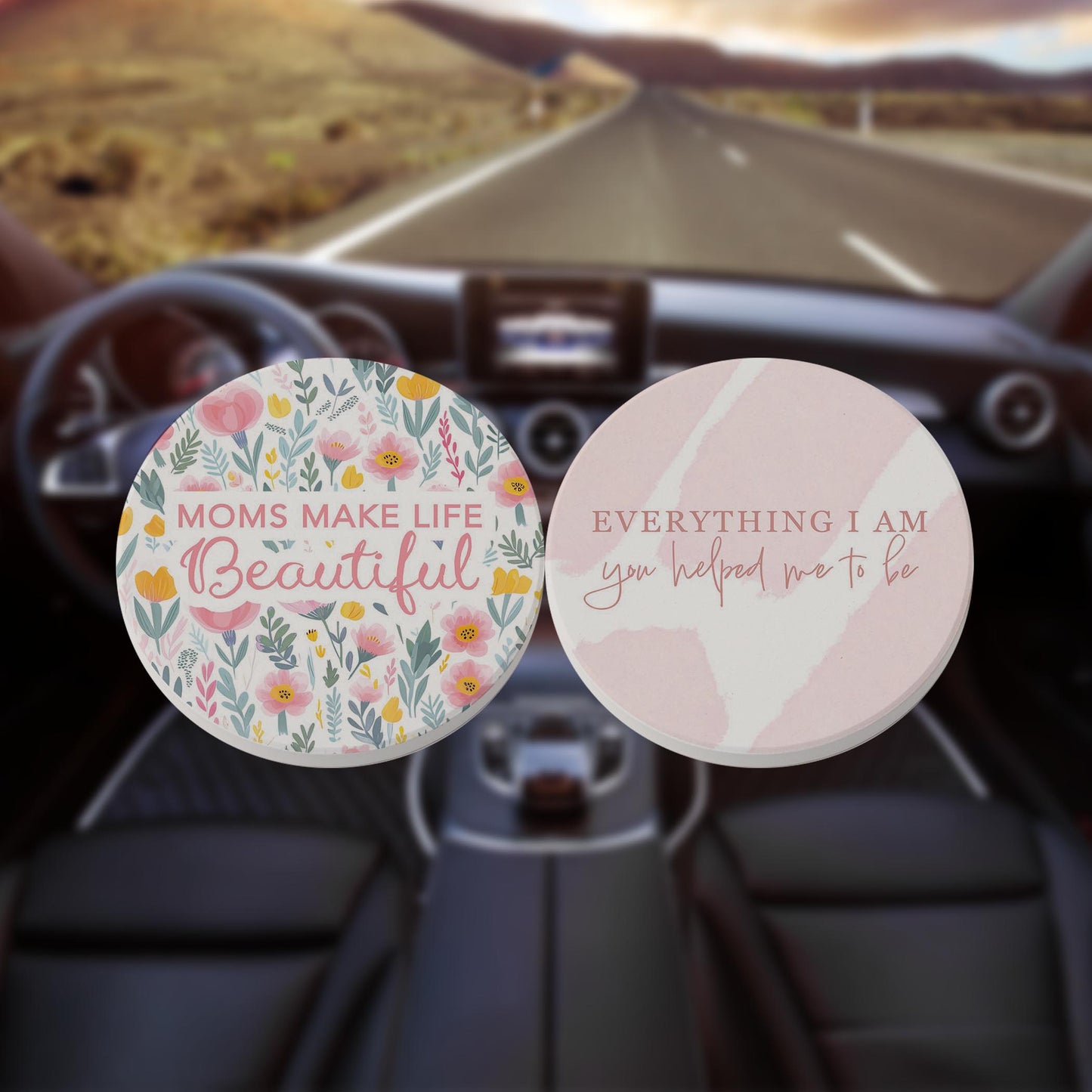 Car Coaster 2-Pack Kalia Lane-Moms Make Life Beautiful & Everything -8