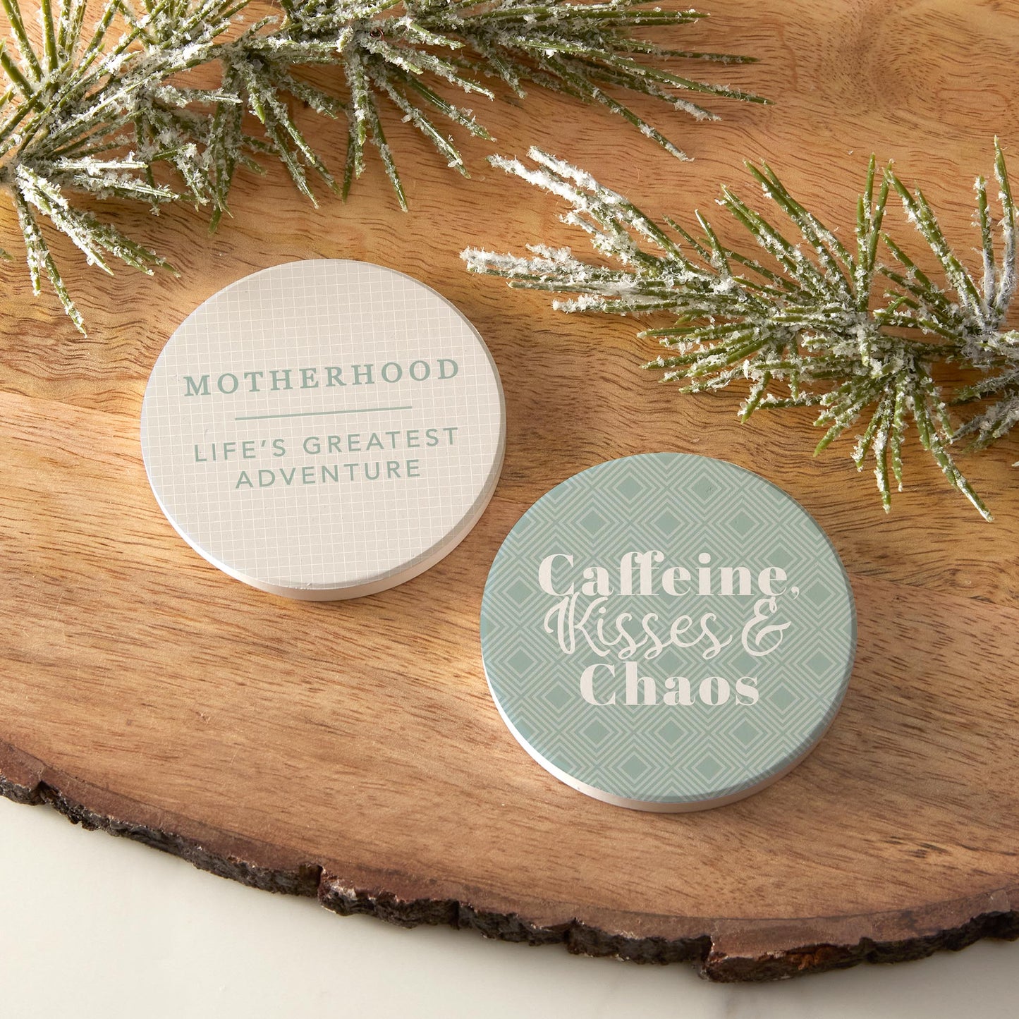Car Coaster 2-Pack Kalia Lane-Motherhood & Caffeine Kisses Chaos -6