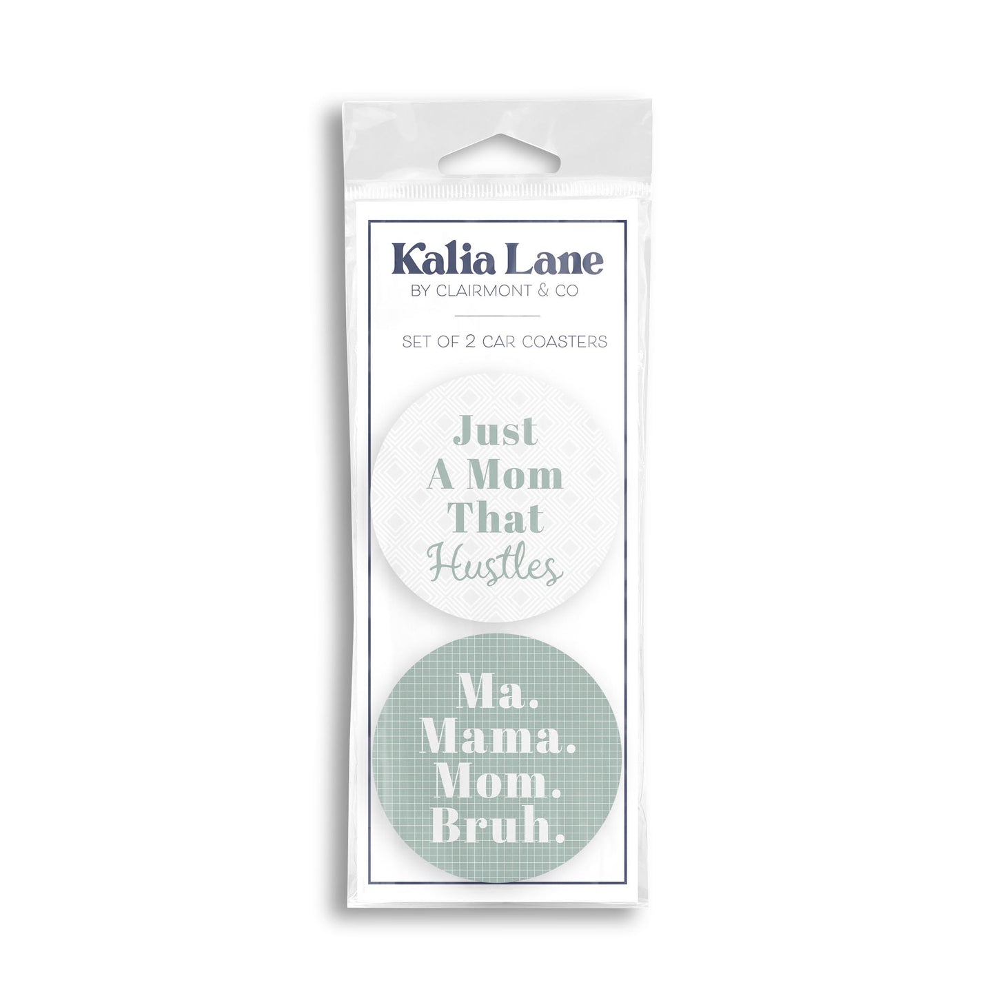 Car Coaster 2-Pack Kalia Lane-Mom That Hustles & Ma Mama Mom Bruh -0