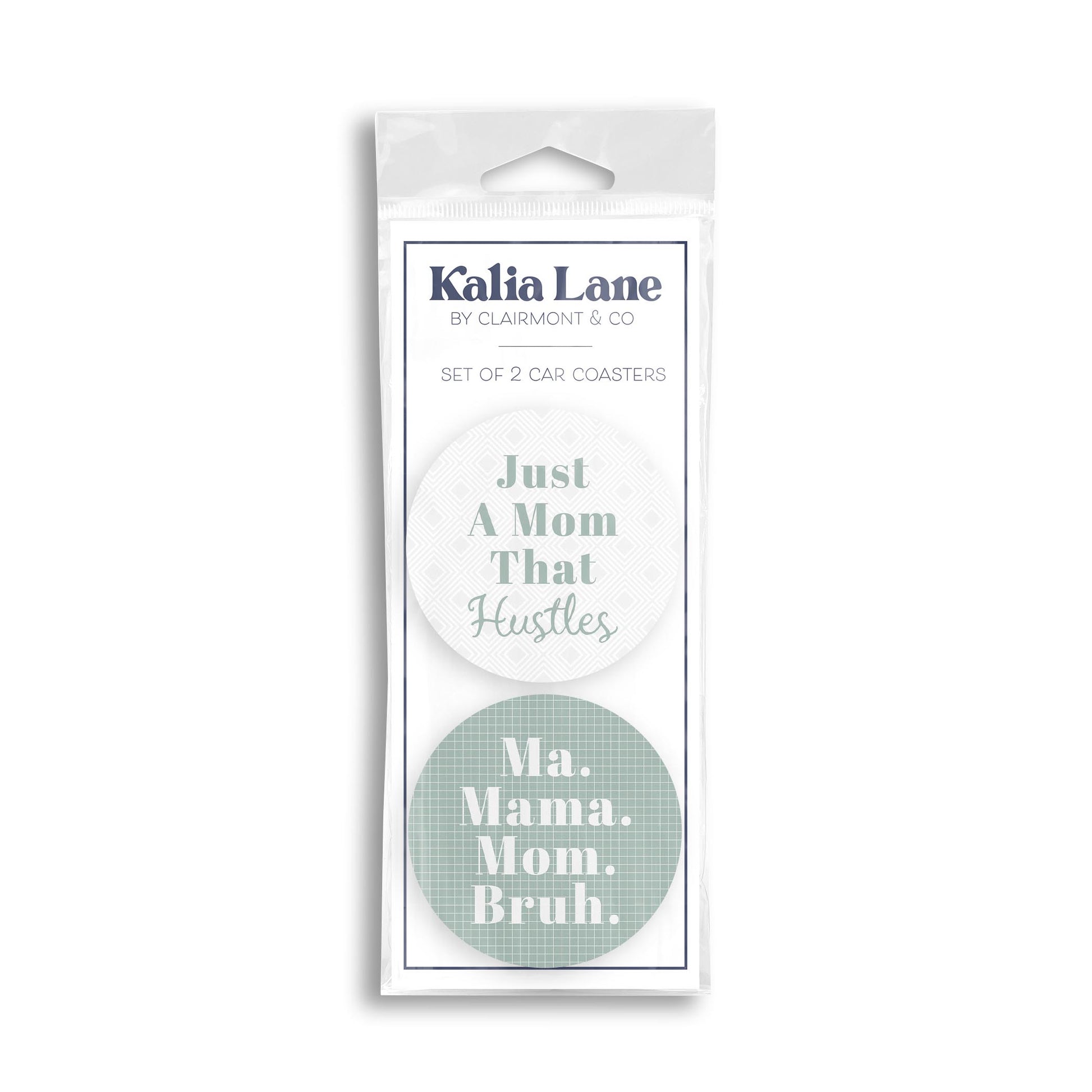 Car Coaster 2-Pack Kalia Lane-Mom That Hustles & Ma Mama Mom Bruh -0