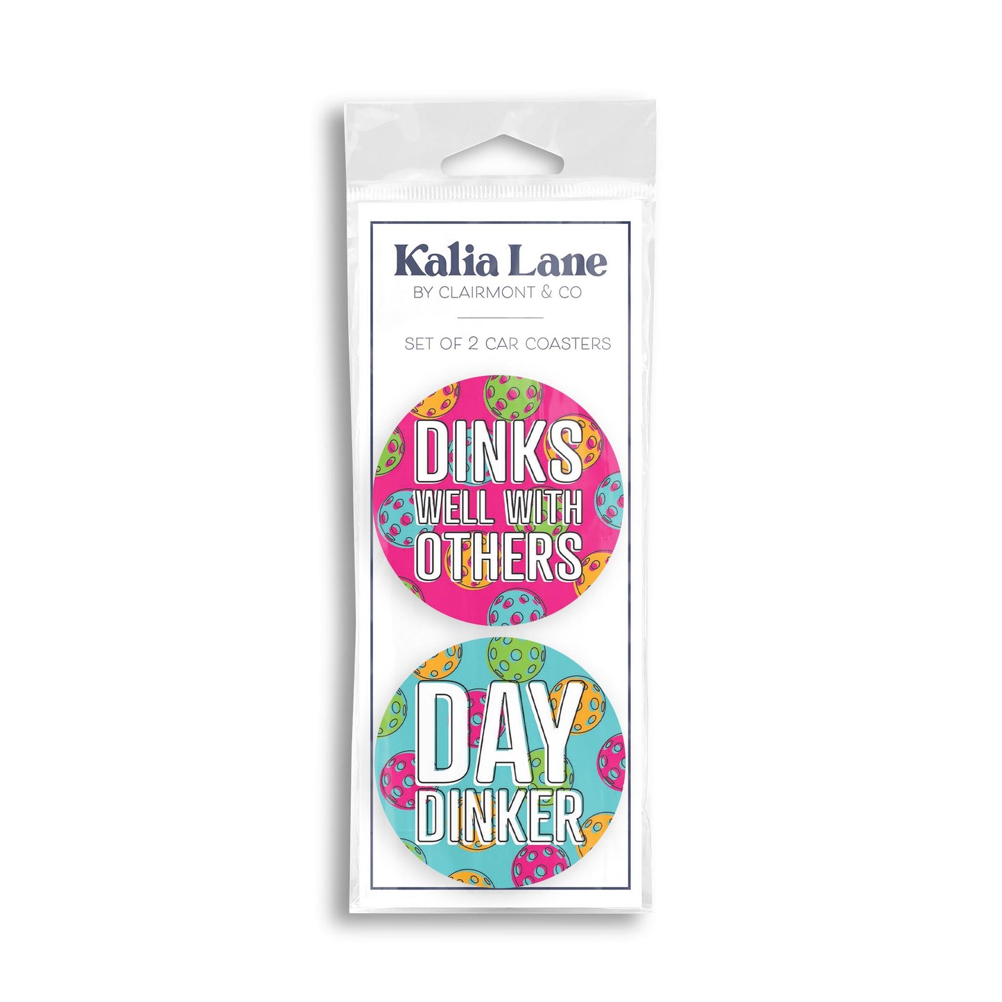 Car Coaster 2-Pack Kalia Lane-Pickleball Dinks Well & Day Dinker -0