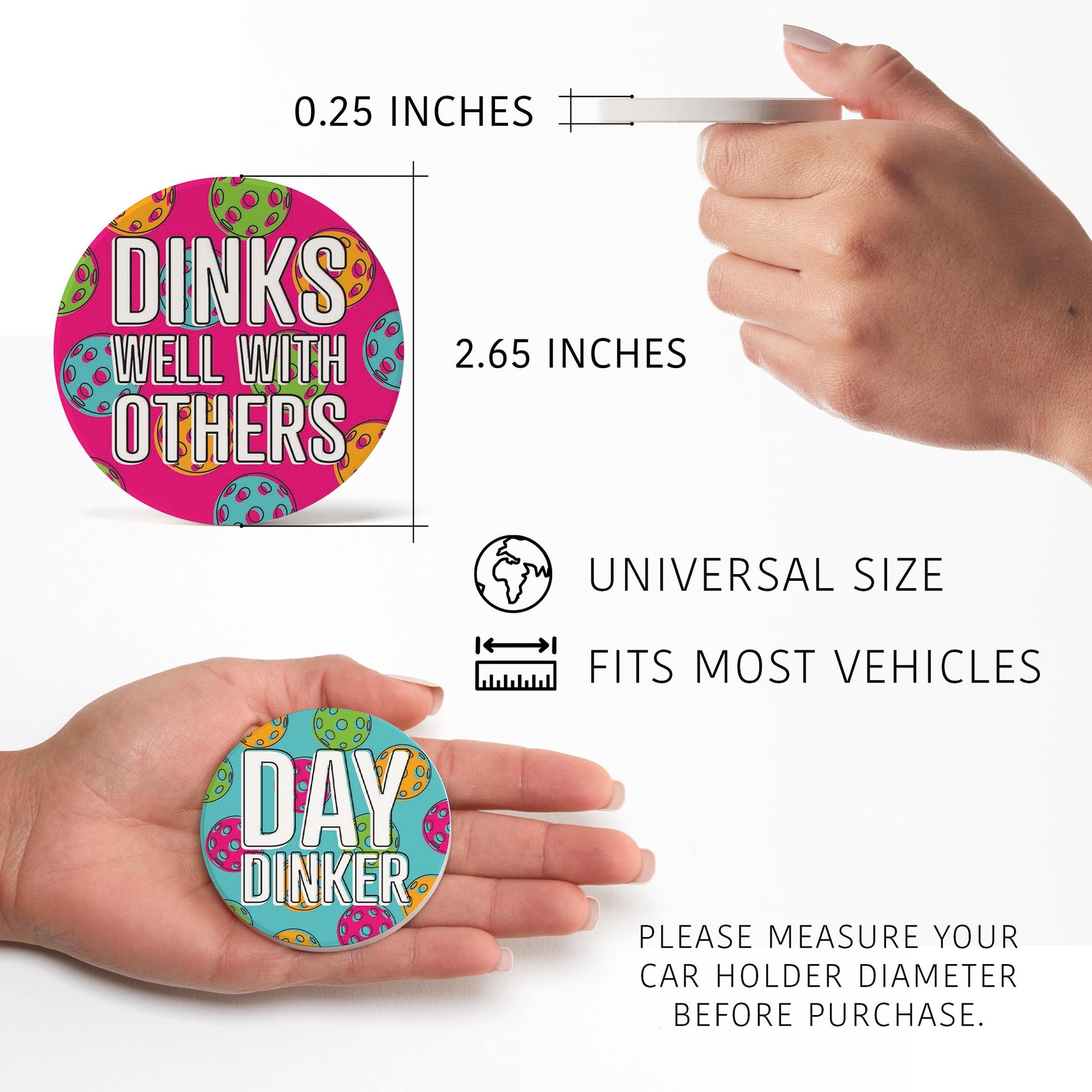 Car Coaster 2-Pack Kalia Lane-Pickleball Dinks Well & Day Dinker -5
