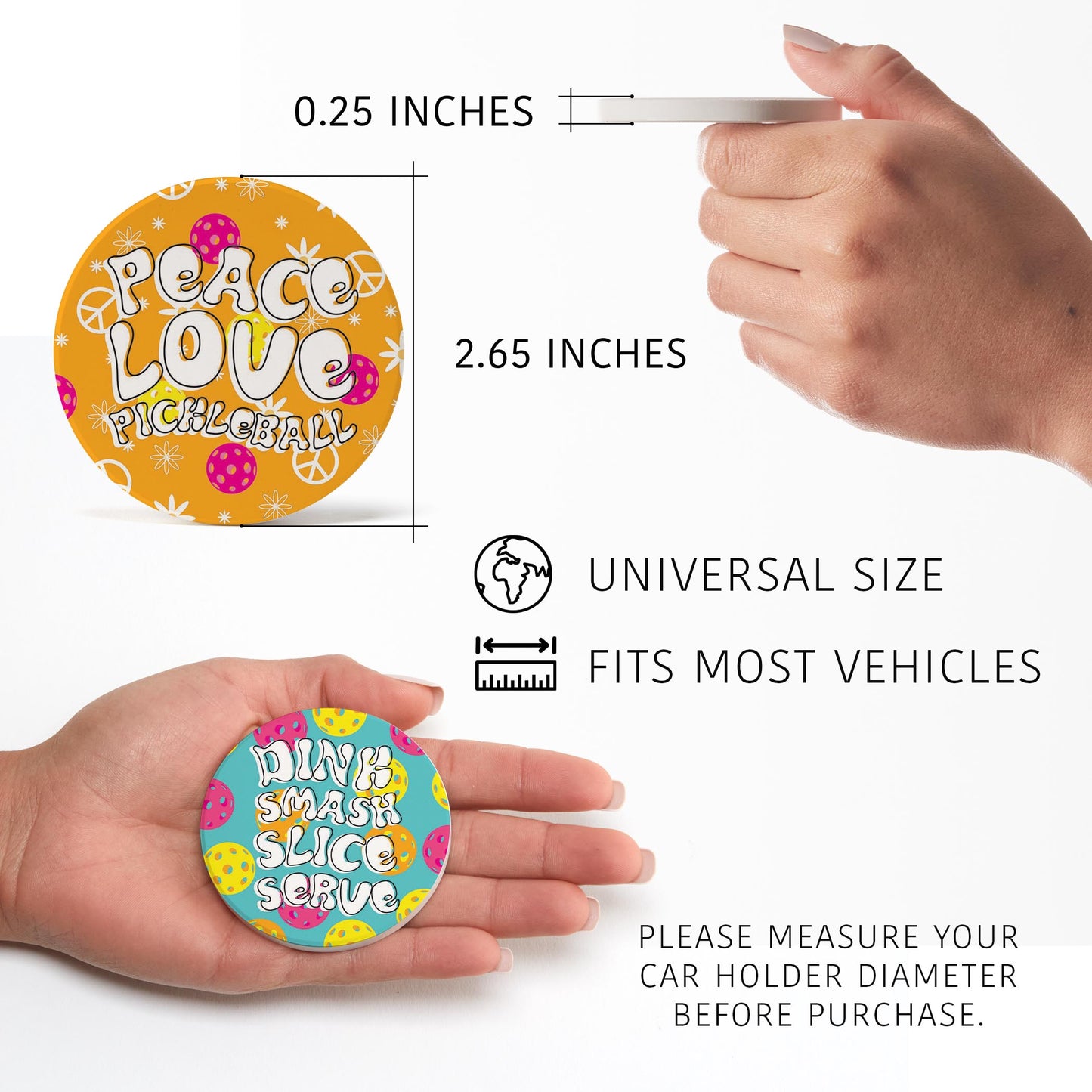 Car Coaster 2-Pack Kalia Lane-Pickleball Peace Love & Dink Smash -5