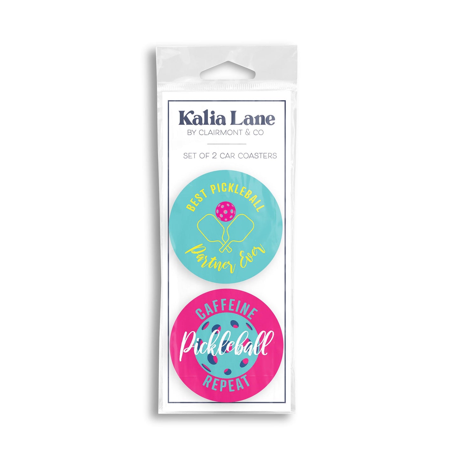 Car Coaster 2-Pack Kalia Lane-Best Pickleball Partner & Caffeine Repeat -0
