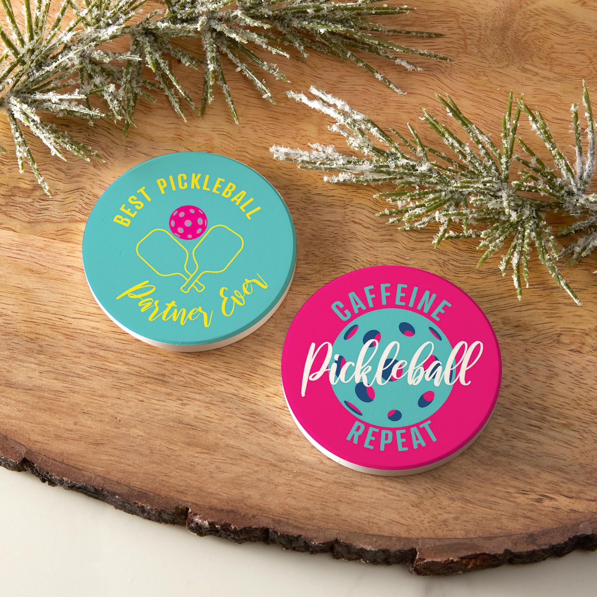 Car Coaster 2-Pack Kalia Lane-Best Pickleball Partner & Caffeine Repeat -6