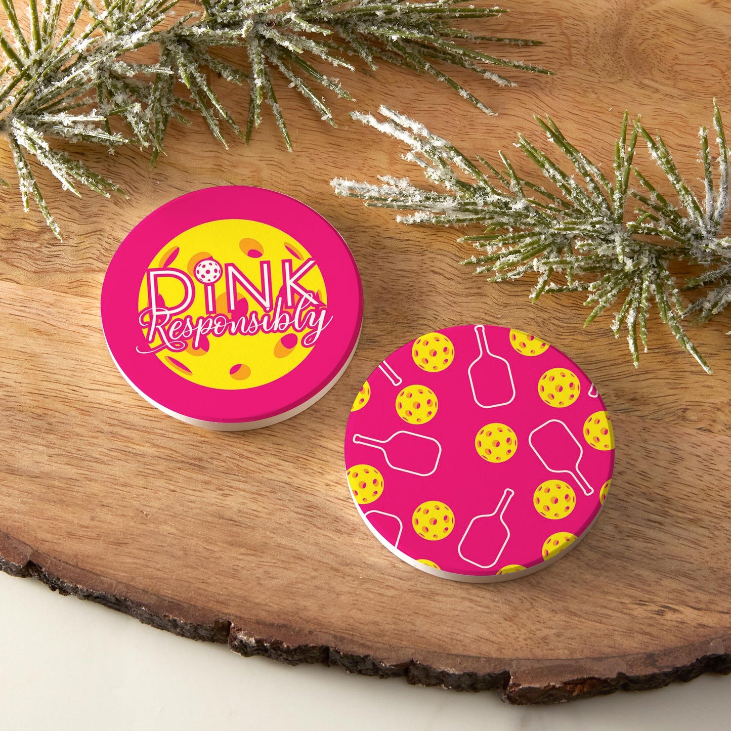 Car Coaster 2-Pack Kalia Lane-Dink Responsibly & Pattern -6