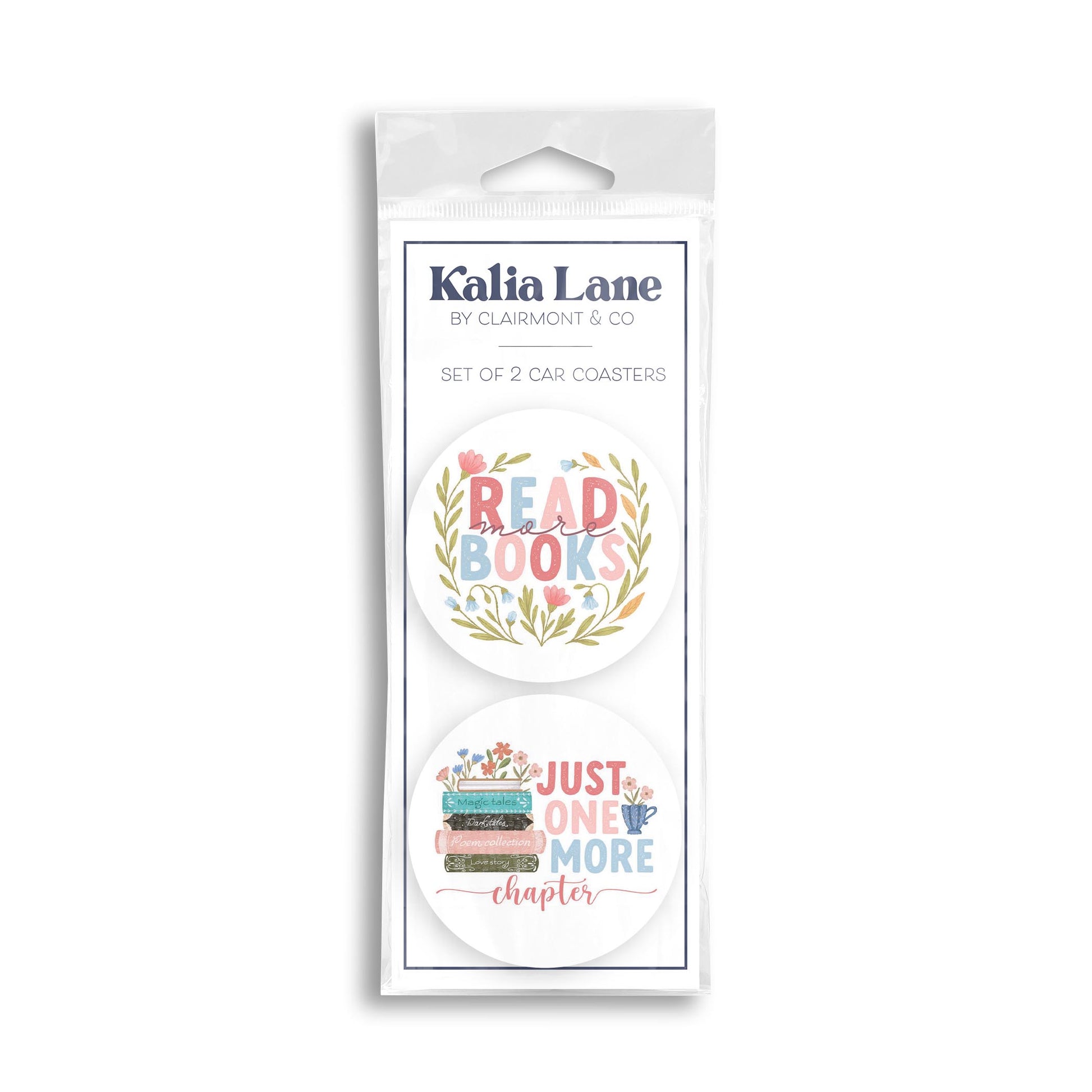Car Coaster 2-Pack Kalia Lane-Pretty Little Chapters Read More & One More -0